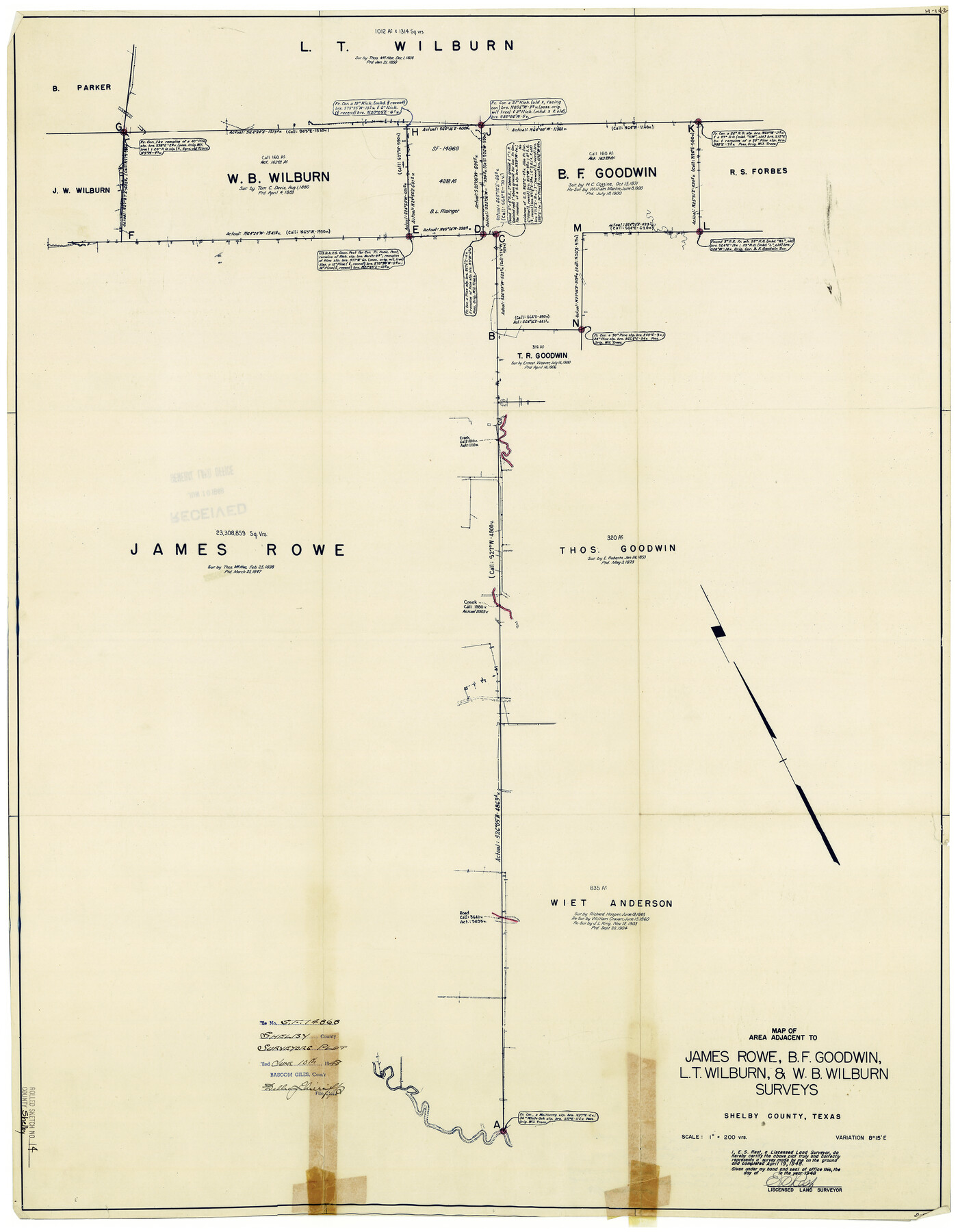 7782, Shelby County Rolled Sketch 14, General Map Collection
