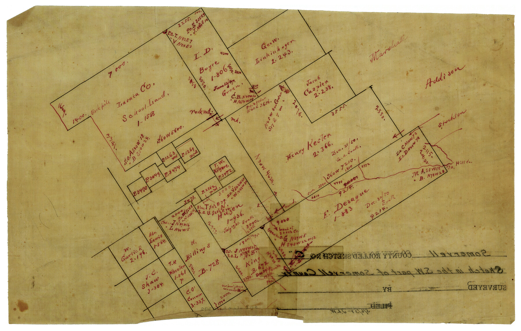 7793, Somervell County Rolled Sketch C, General Map Collection
