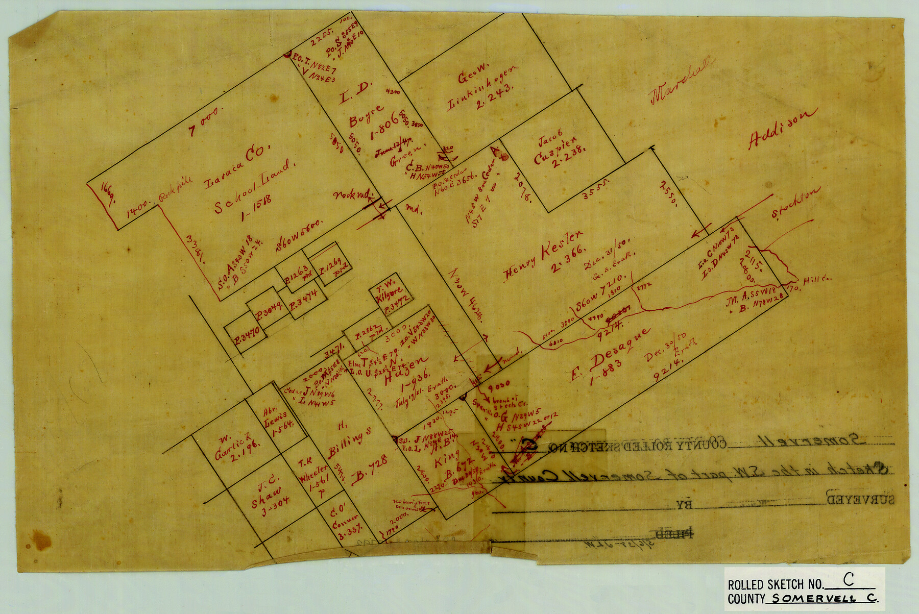 7793, Somervell County Rolled Sketch C, General Map Collection