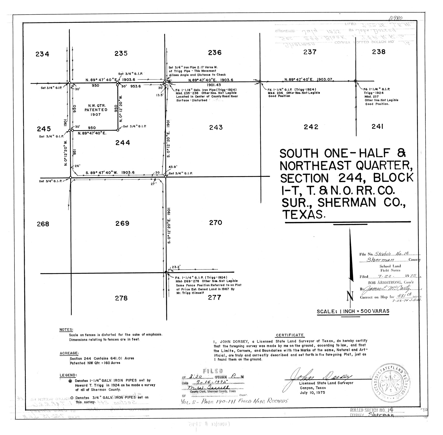 7795, Sherman County Rolled Sketch 14, General Map Collection