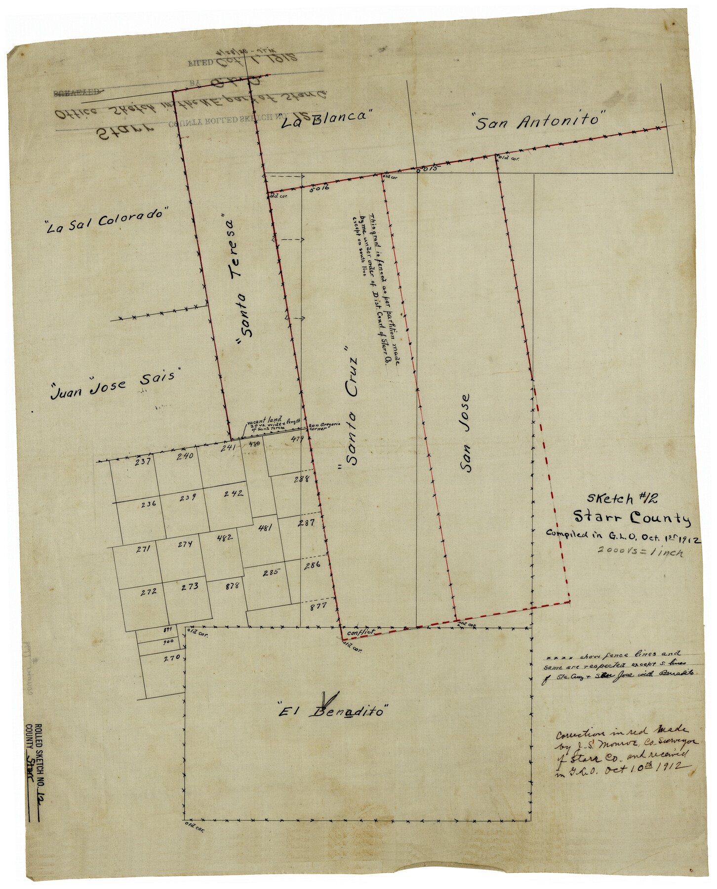 7799, Starr County Rolled Sketch 12, General Map Collection
