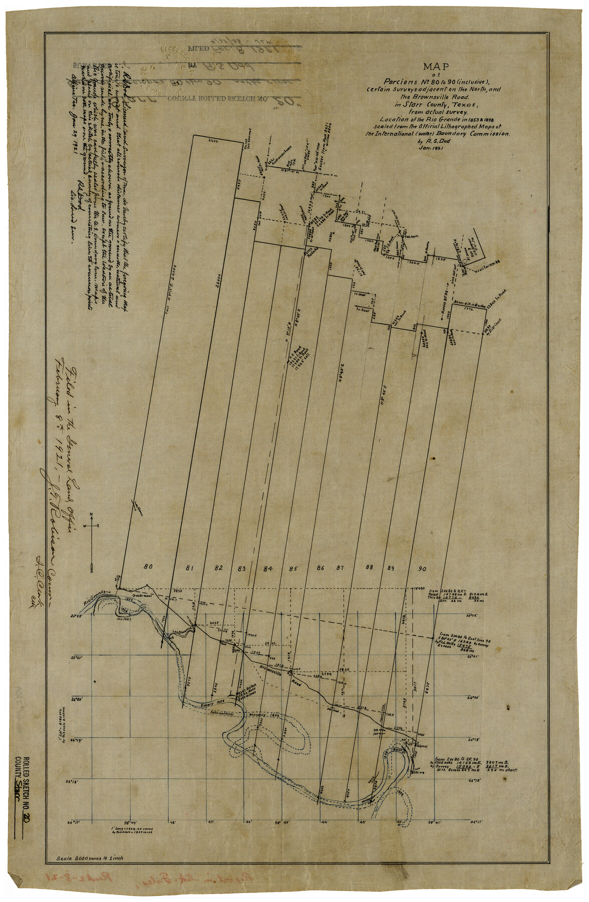 7804, Starr County Rolled Sketch 20, General Map Collection
