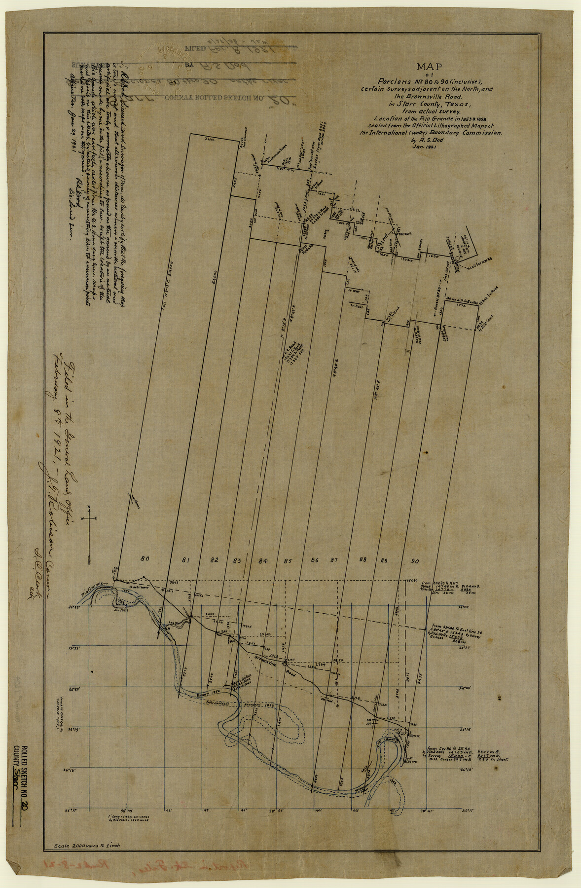 7804, Starr County Rolled Sketch 20, General Map Collection