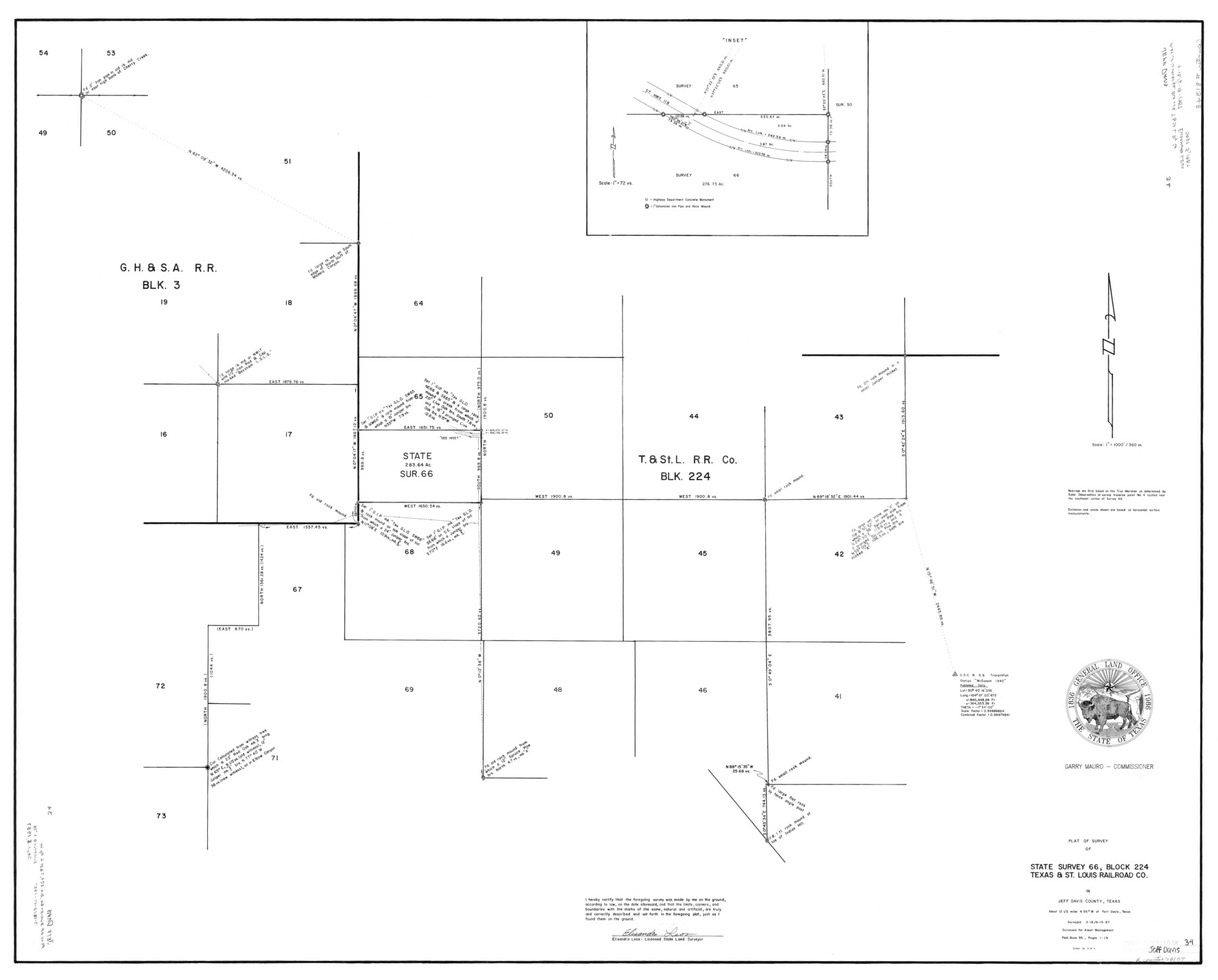 78187, Jeff Davis County Rolled Sketch 34, General Map Collection