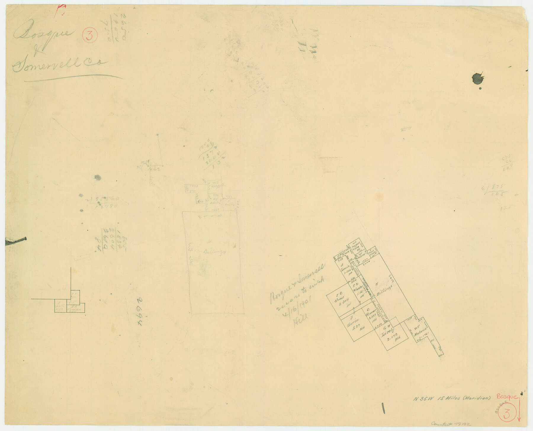 78192, Bosque County Working Sketch 3, General Map Collection