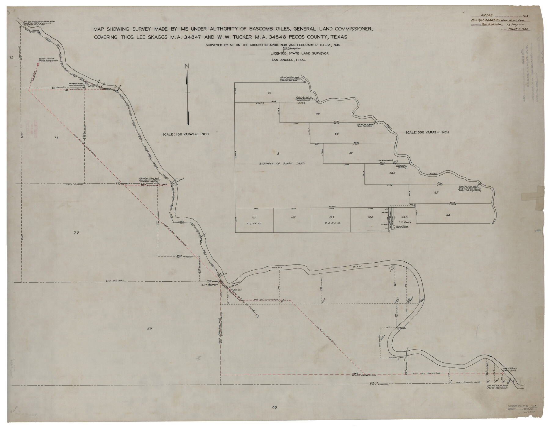 78197, Pecos County Rolled Sketch 104, General Map Collection