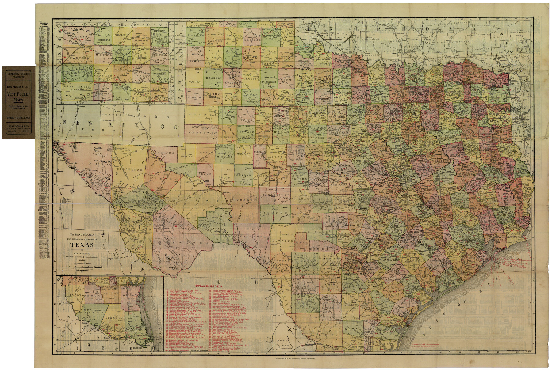 78225, The Rand-McNally New Commercial Atlas Map of Texas, Non-GLO Digital Images