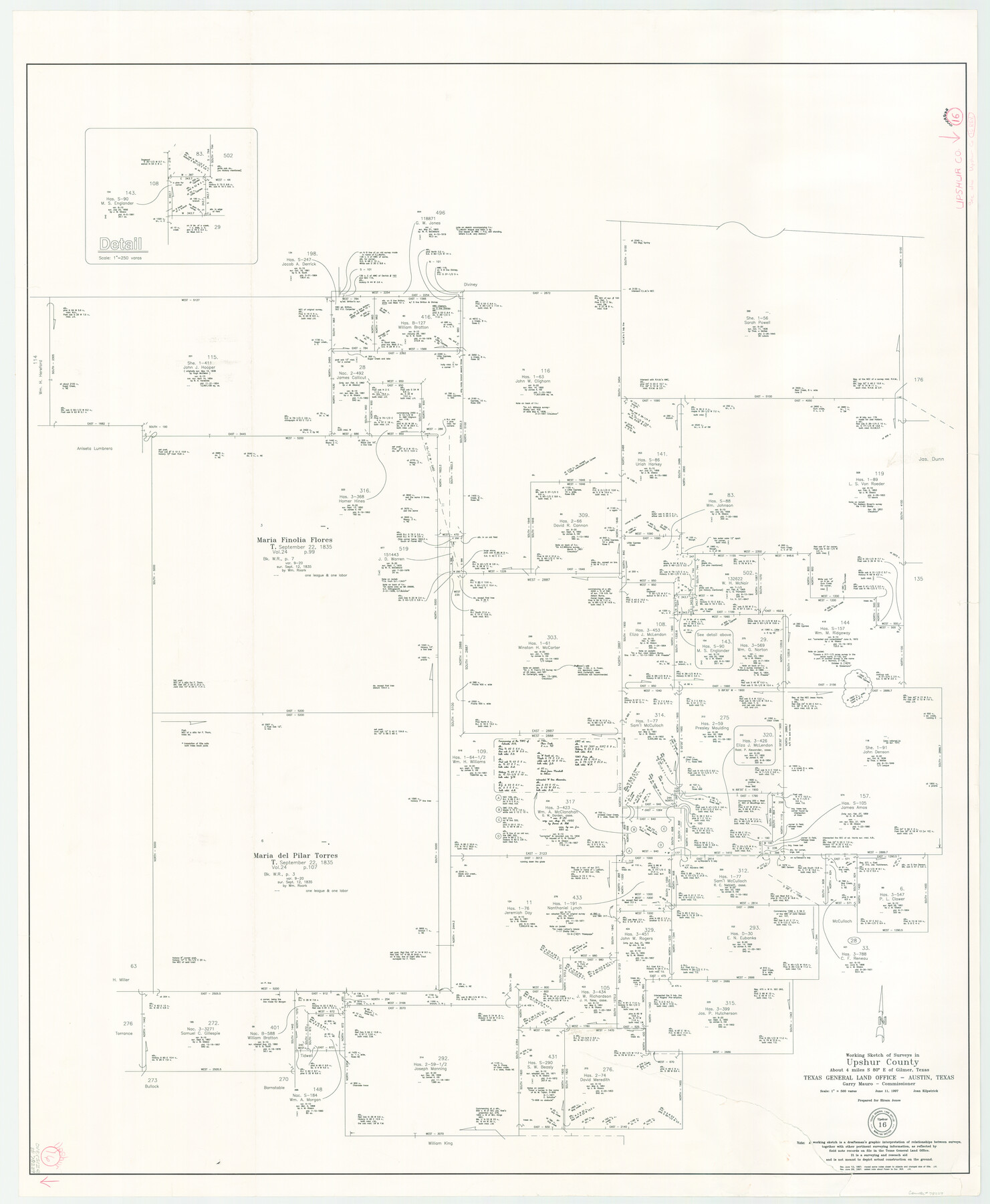 78229, Upshur County Working Sketch 16, General Map Collection