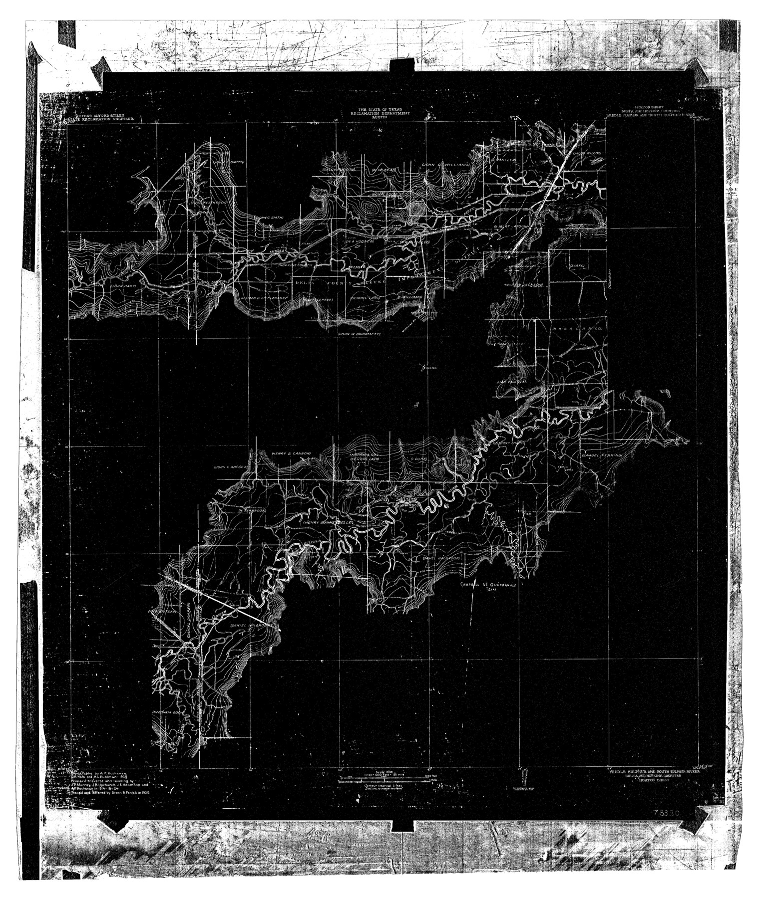 78330, Middle Sulphur and South Sulphur Rivers, Horton Sheet, General Map Collection