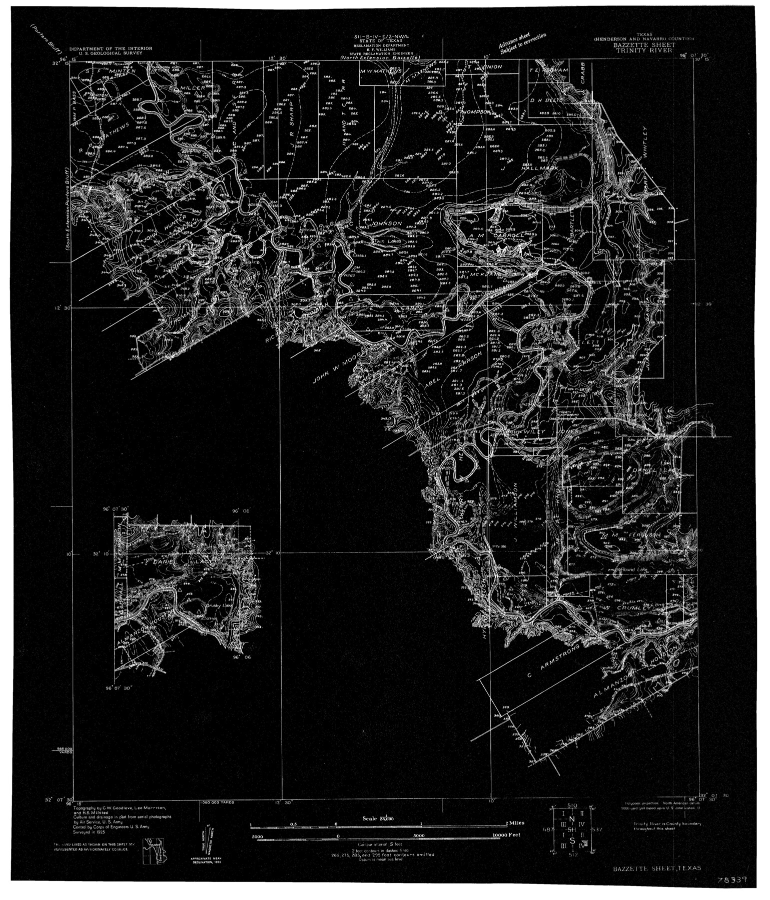 78339, Trinity River, Bazzette Sheet, General Map Collection