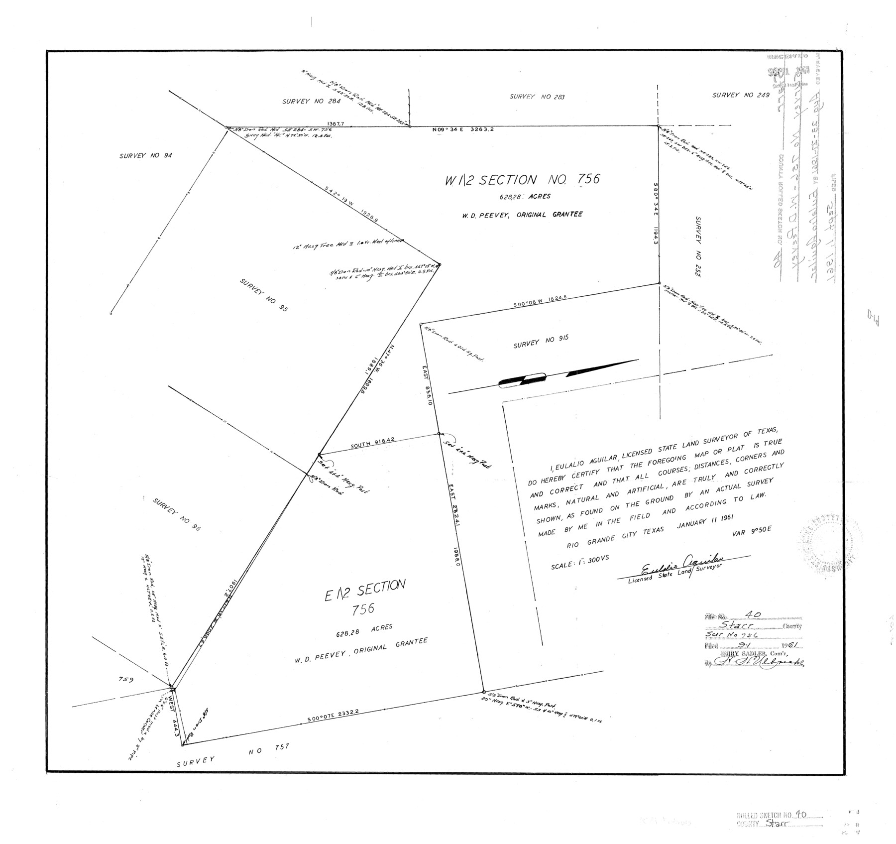 7834, Starr County Rolled Sketch 40, General Map Collection