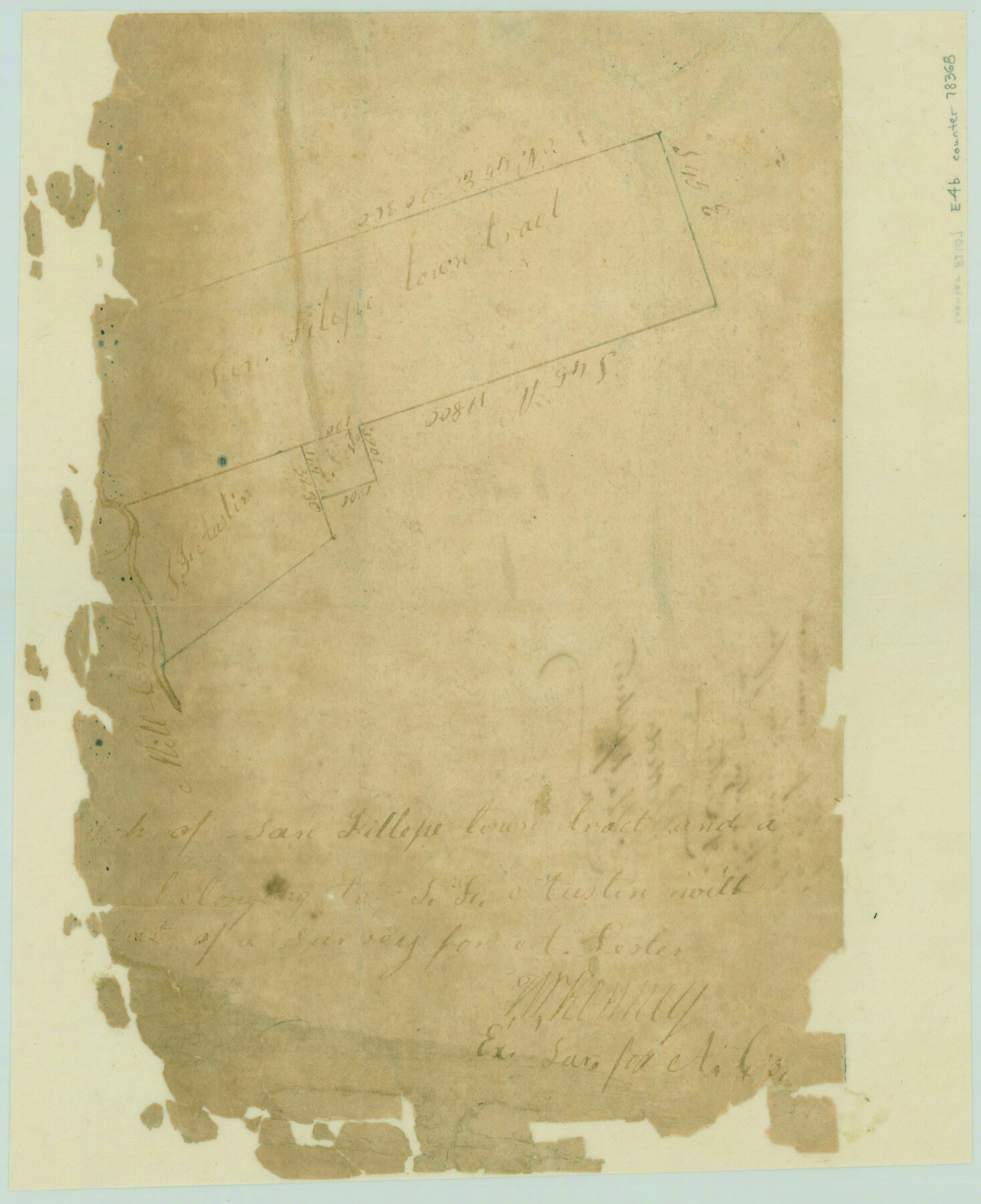 78368, San Felipe Town Tract & Adjoining Survey for S. F. Austin and A. Lester, General Map Collection