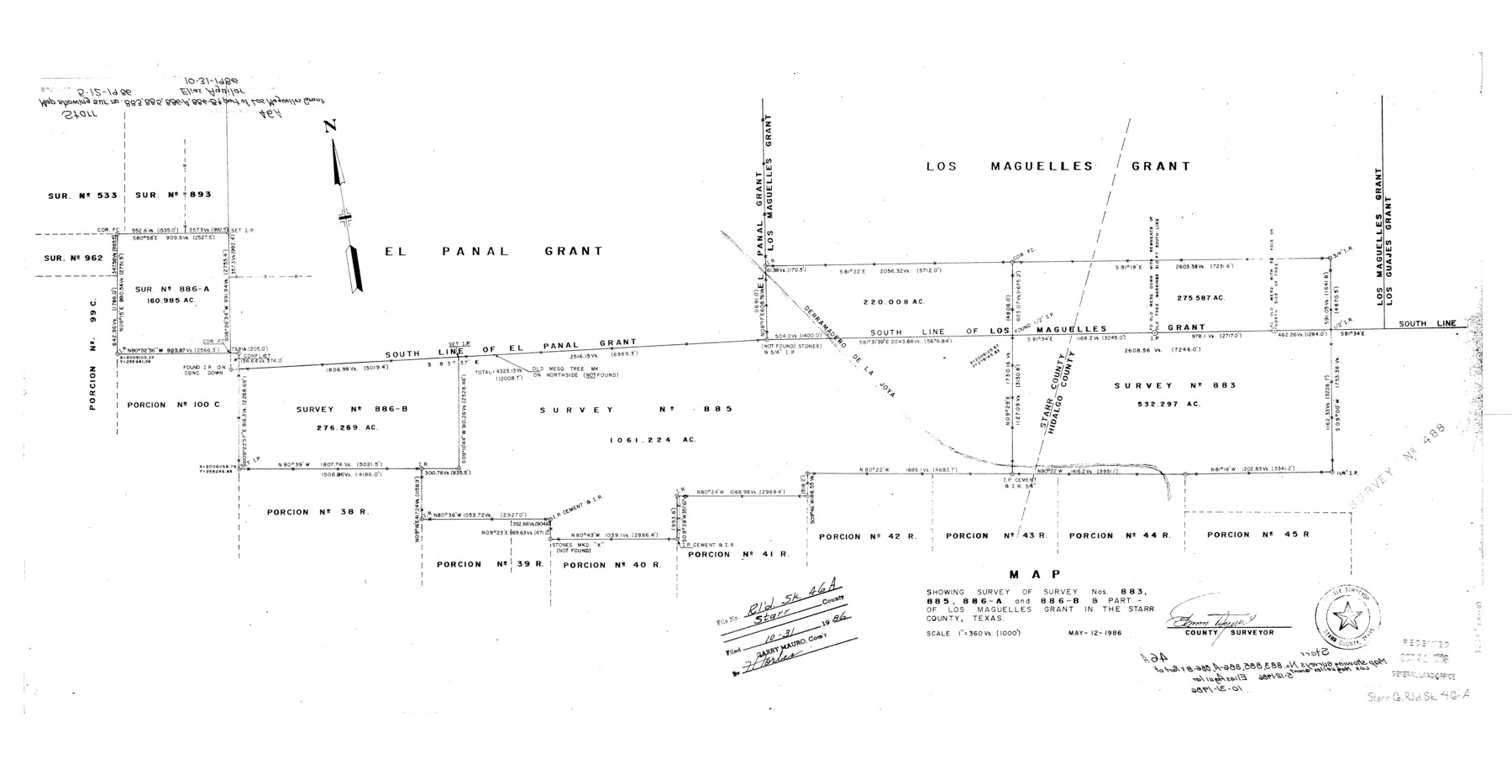 7837, Starr County Rolled Sketch 46A, General Map Collection