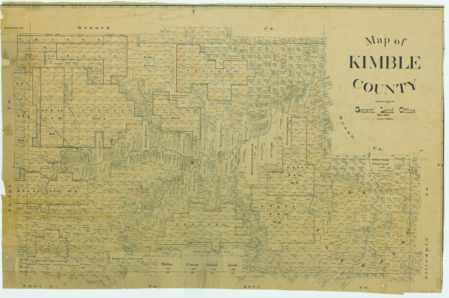 78436, Map of Kimble County, General Map Collection