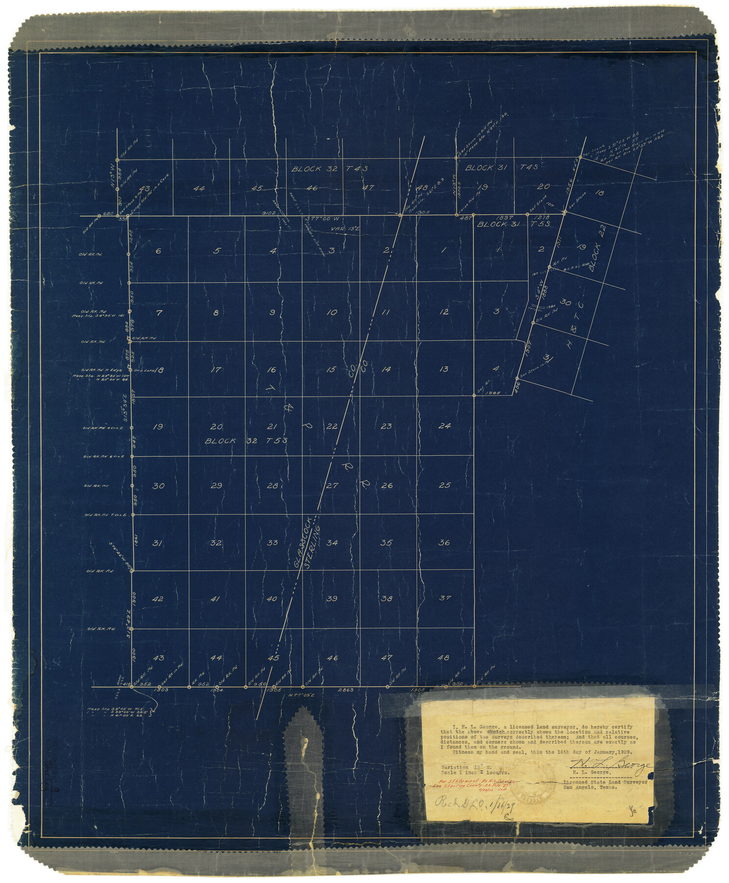 7845, Sterling County Rolled Sketch 9, General Map Collection

