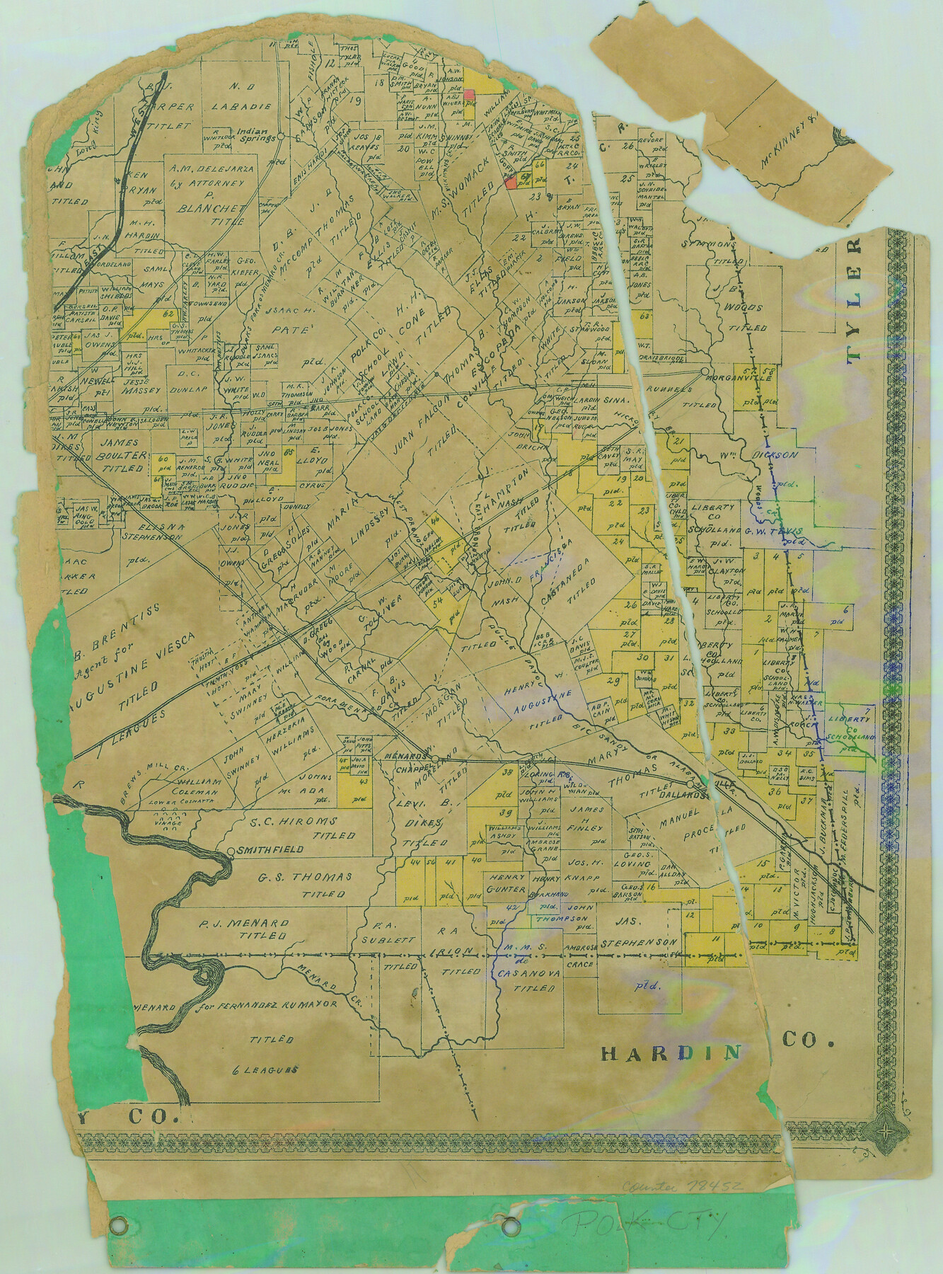 78452, [Partial Map of Polk County, Texas], Maddox Collection