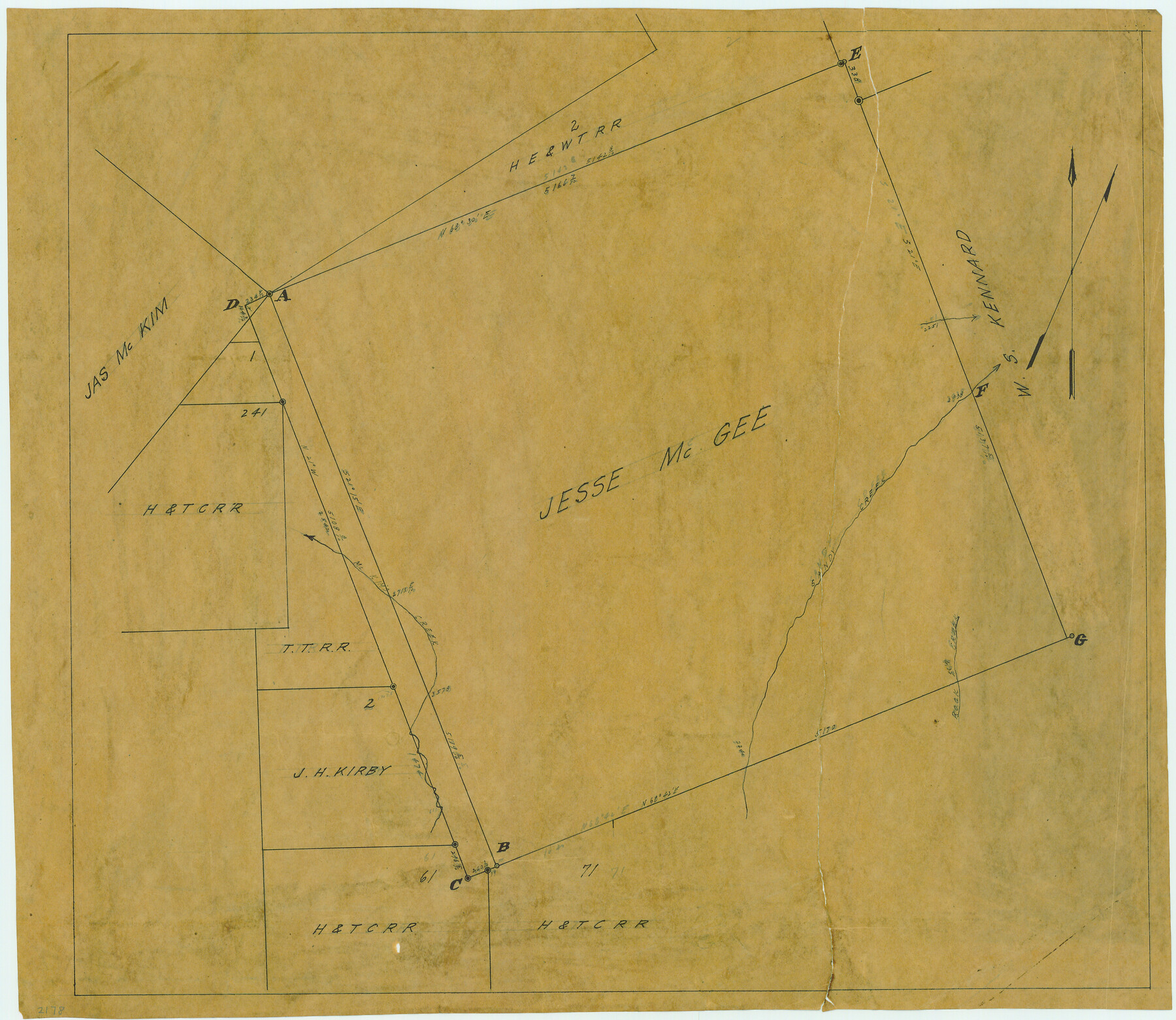 78480, [Surveying Sketch of Jesse McGee in Sabine and Newton Counties], Maddox Collection
