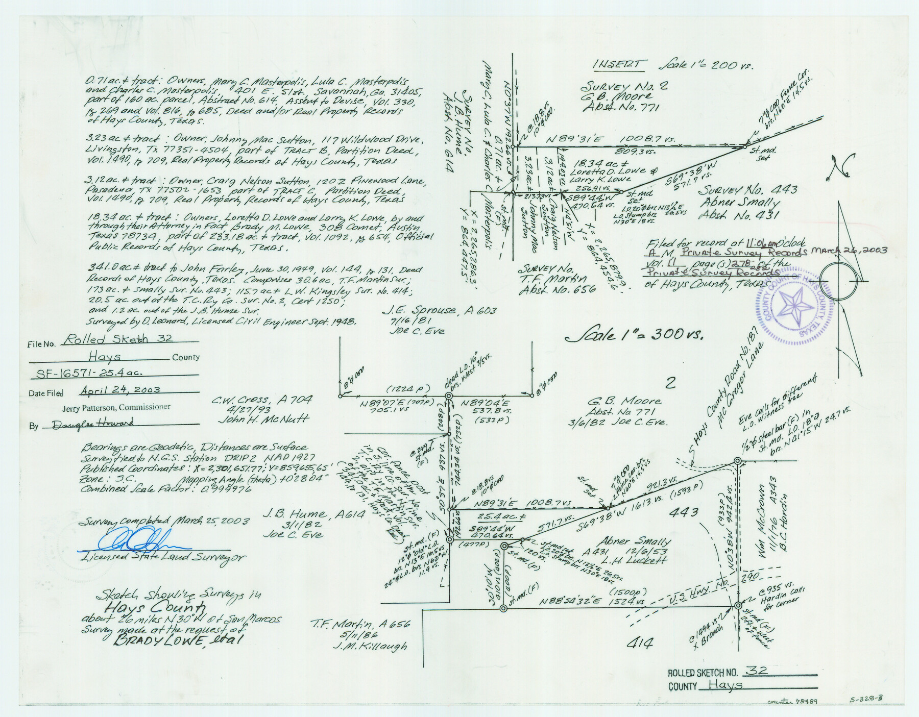 78489, Hays County Rolled Sketch 32, General Map Collection