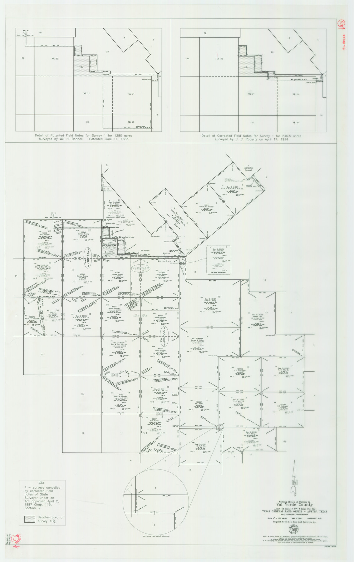 78492, Val Verde County Working Sketch 113, General Map Collection