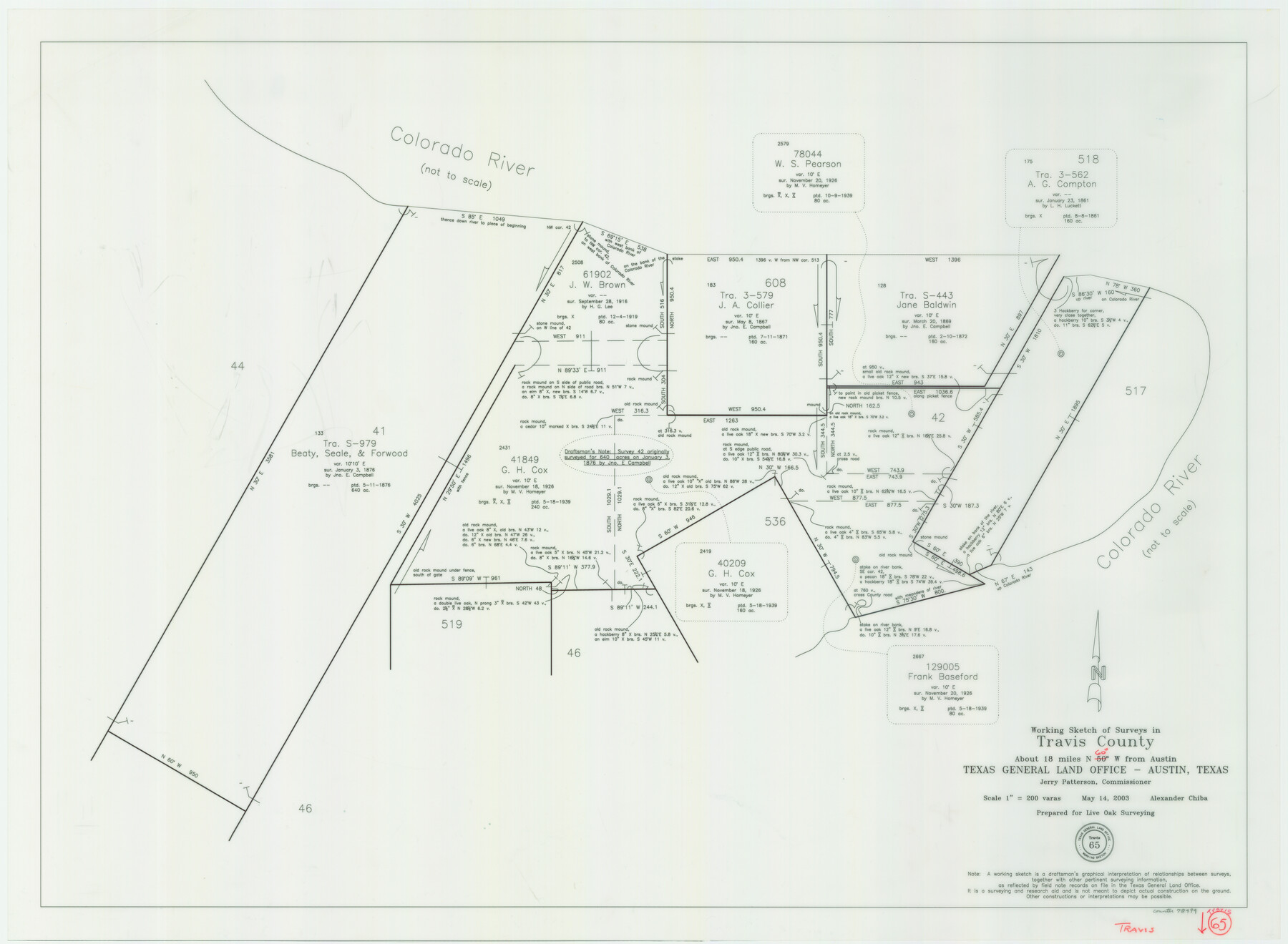 78494, Travis County Working Sketch 65, General Map Collection