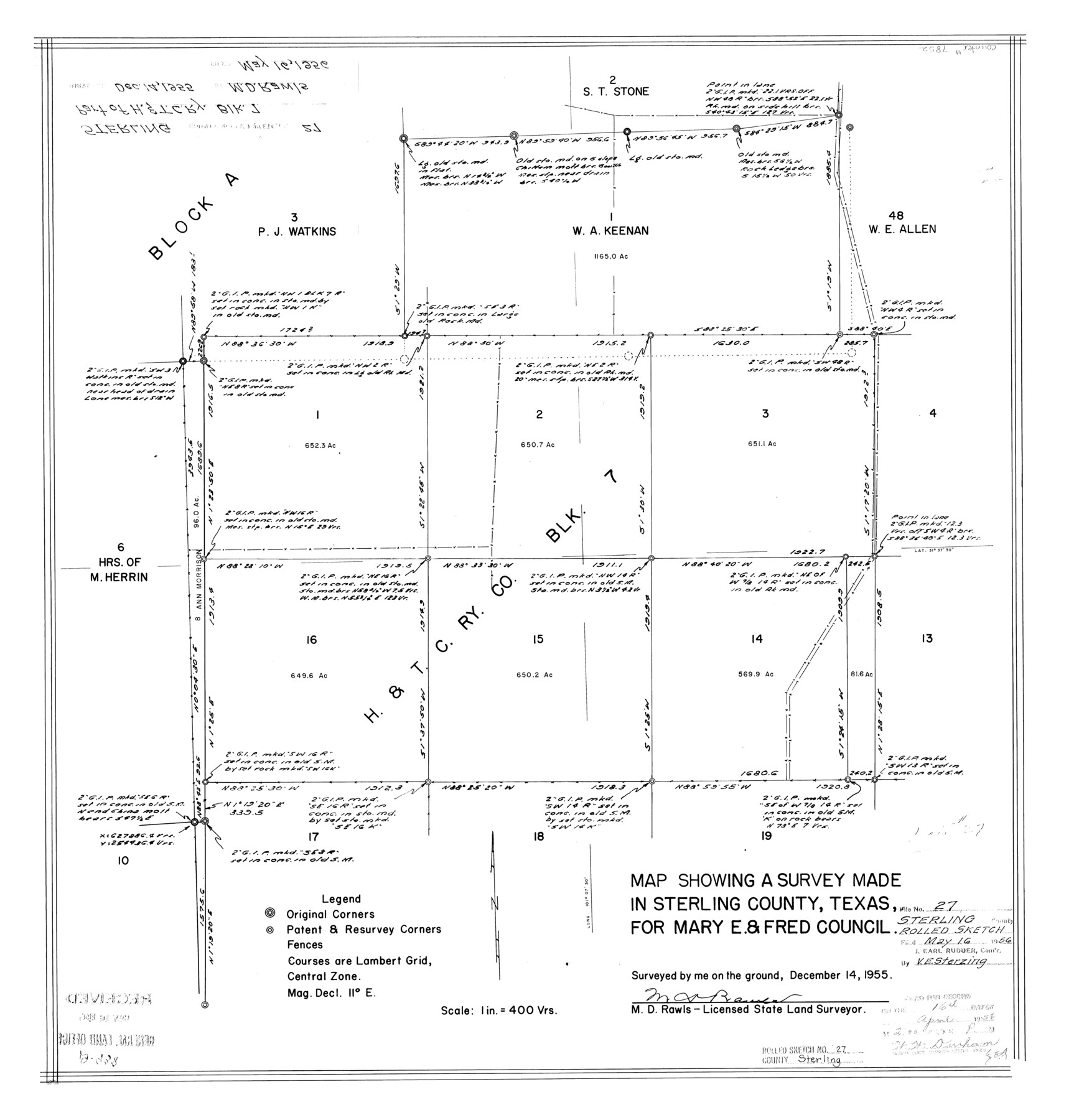 7852, Sterling County Rolled Sketch 27, General Map Collection