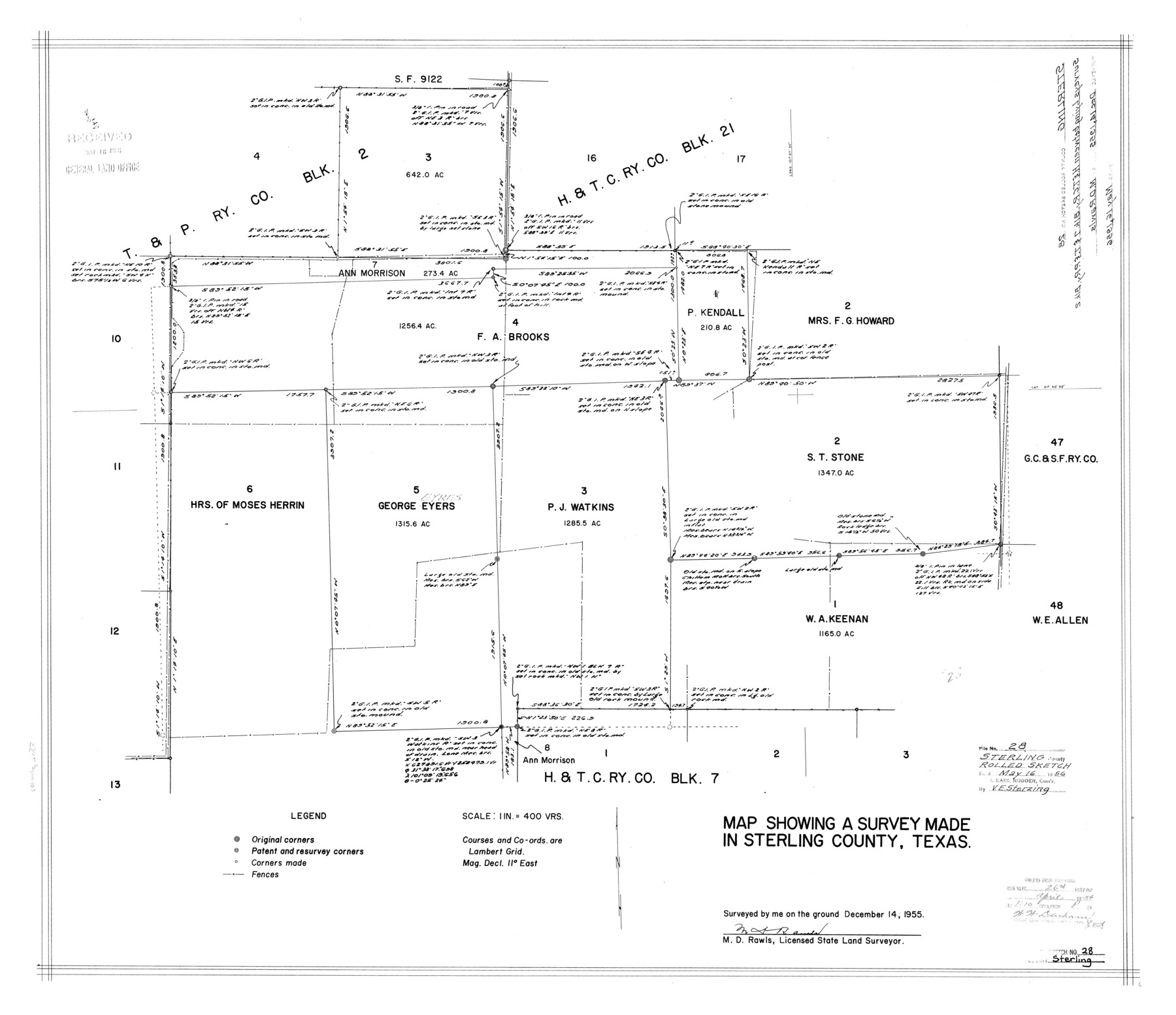 7853, Sterling County Rolled Sketch 28, General Map Collection