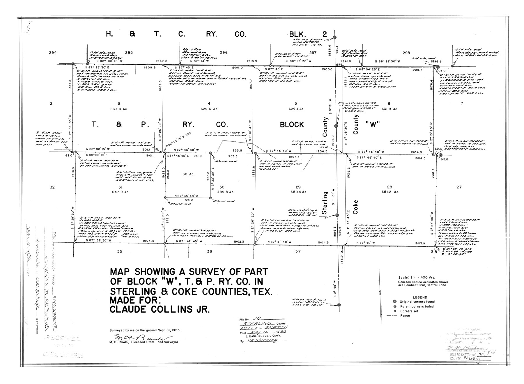 7855, Sterling County Rolled Sketch 30, General Map Collection