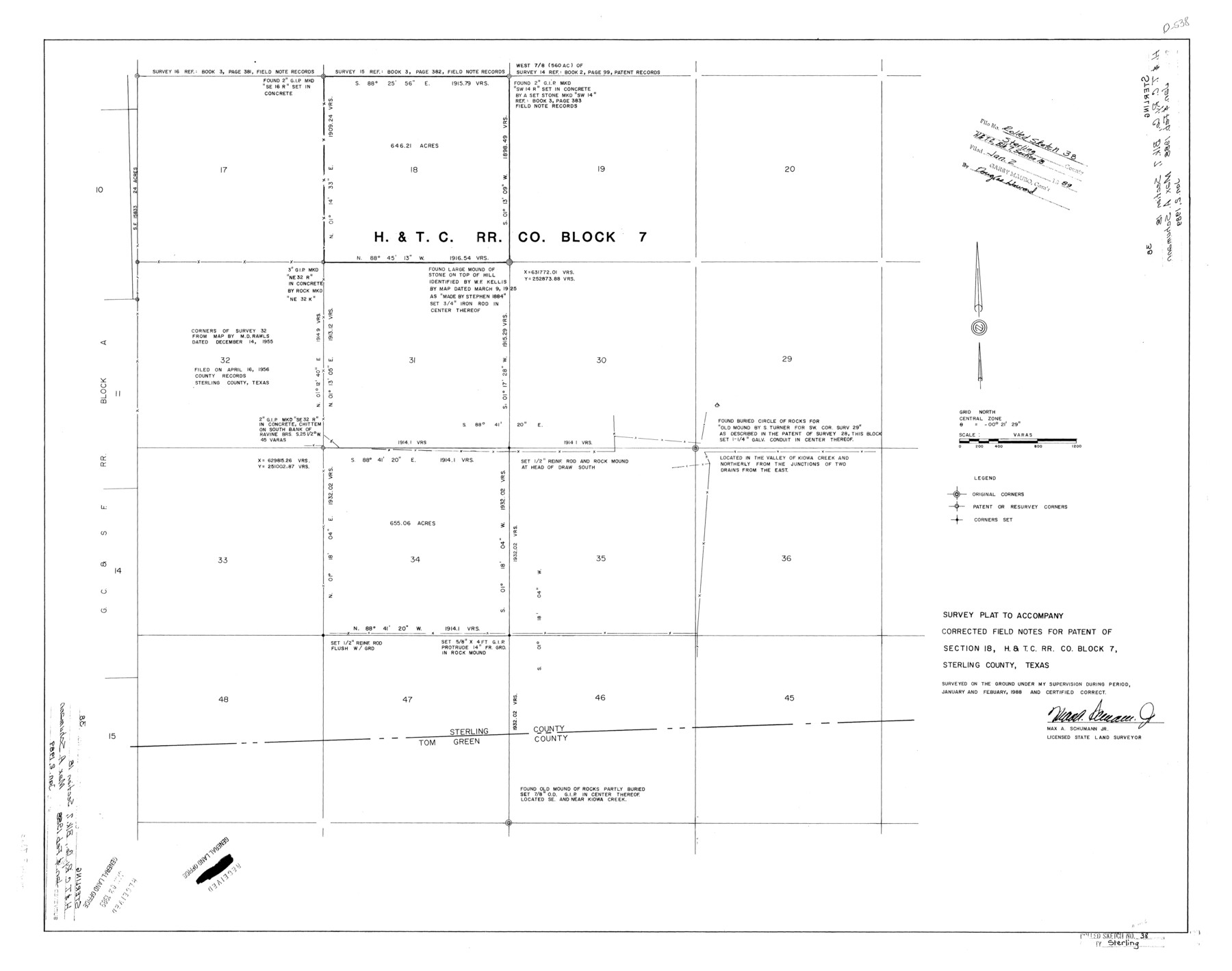 7863, Sterling County Rolled Sketch 38, General Map Collection