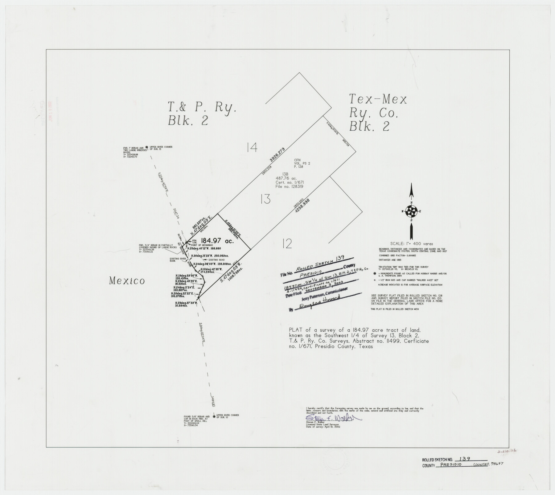 78647, Presidio County Rolled Sketch 139, General Map Collection