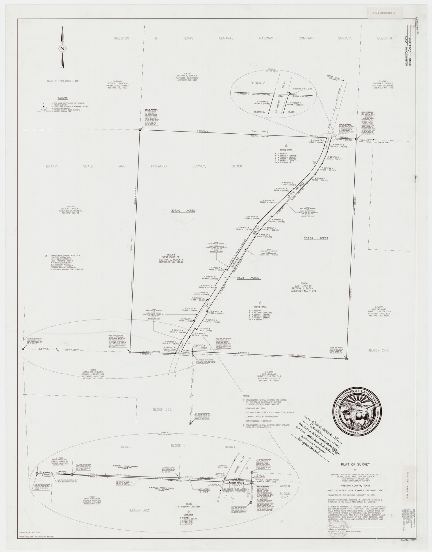 78654, Presidio County Rolled Sketch 140, General Map Collection