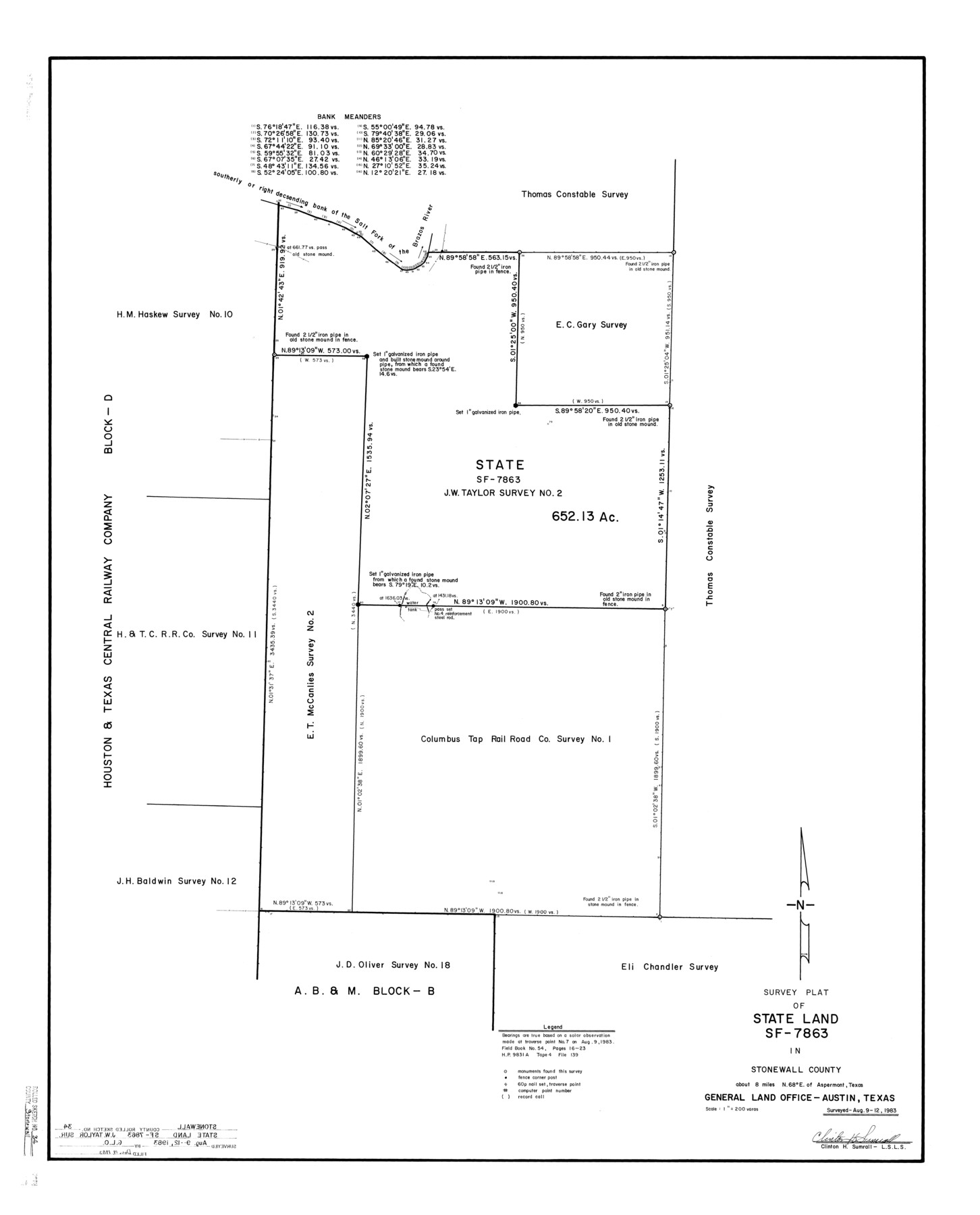 7878, Stonewall County Rolled Sketch 34, General Map Collection