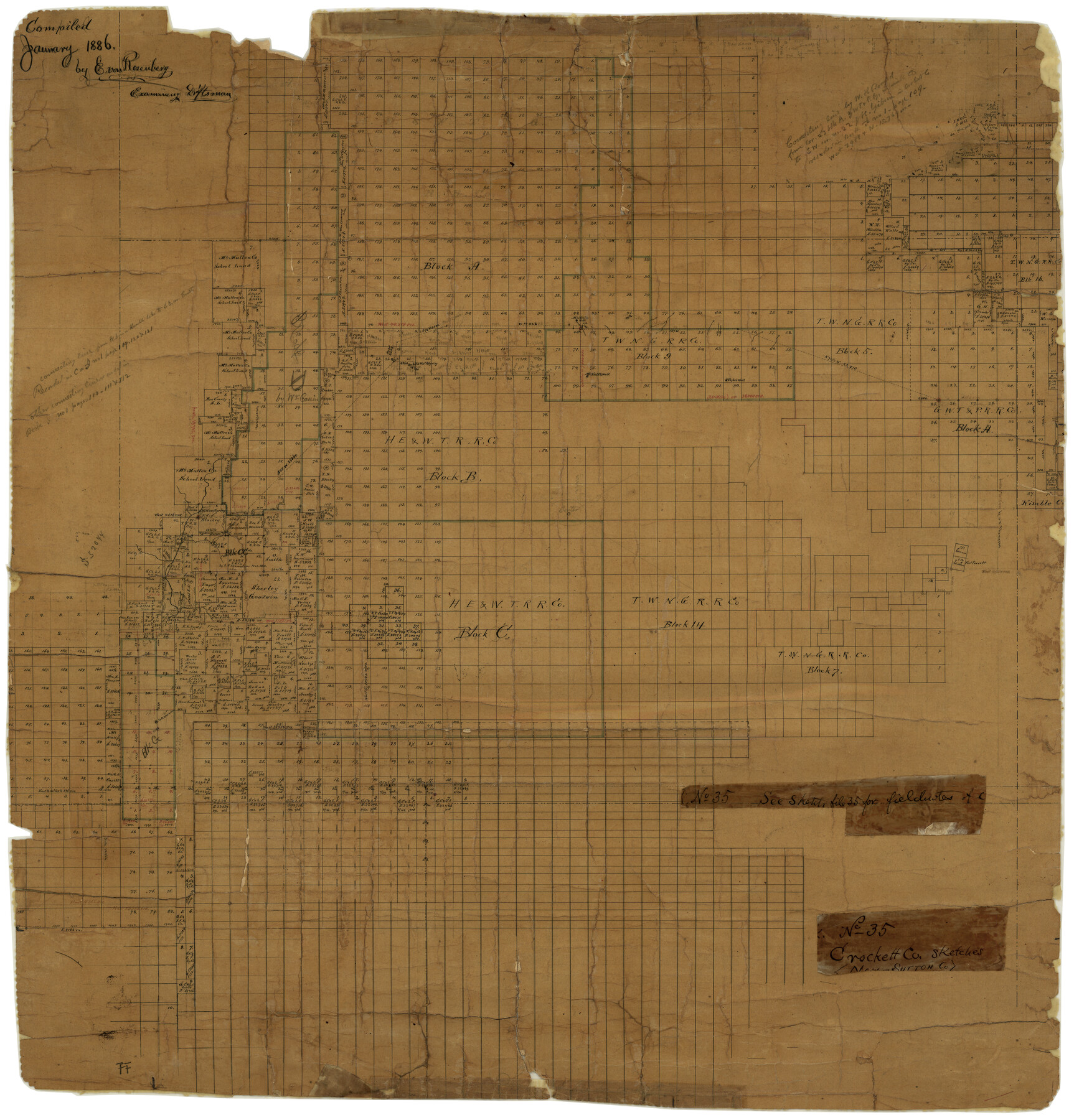 7879, Sutton County Rolled Sketch 35, General Map Collection
