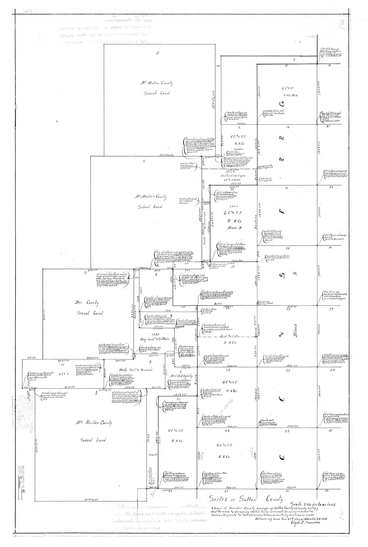 7883, Sutton County Rolled Sketch 41, General Map Collection