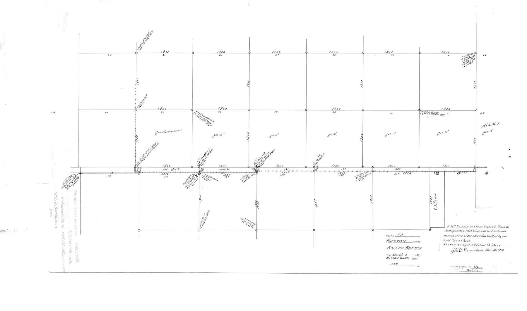 7892, Sutton County Rolled Sketch 52, General Map Collection