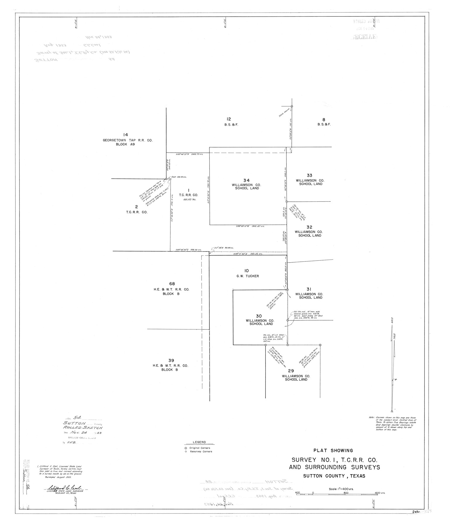 7894, Sutton County Rolled Sketch 54, General Map Collection