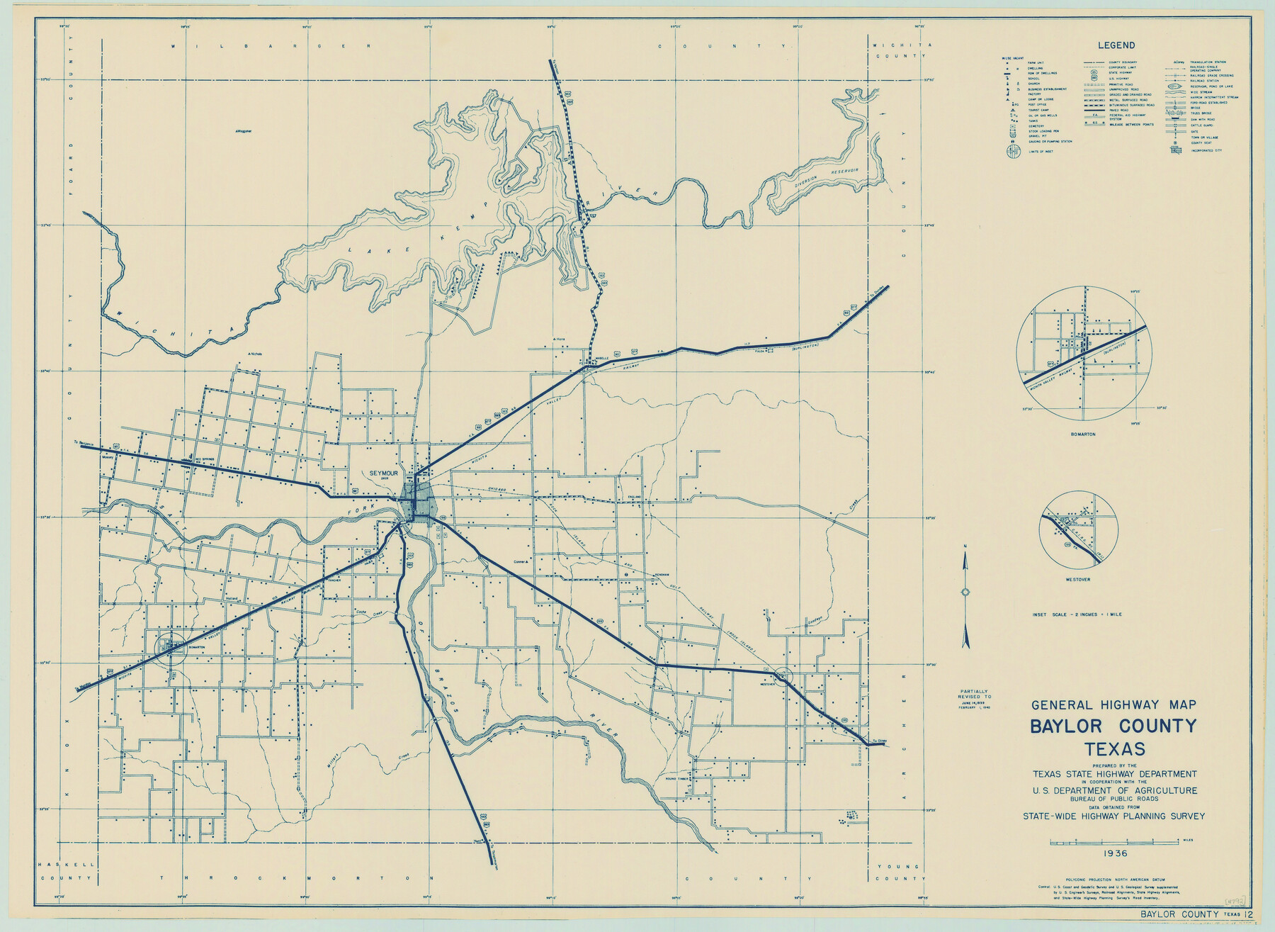 79013, General Highway Map, Baylor County, Texas, Texas State Library and Archives