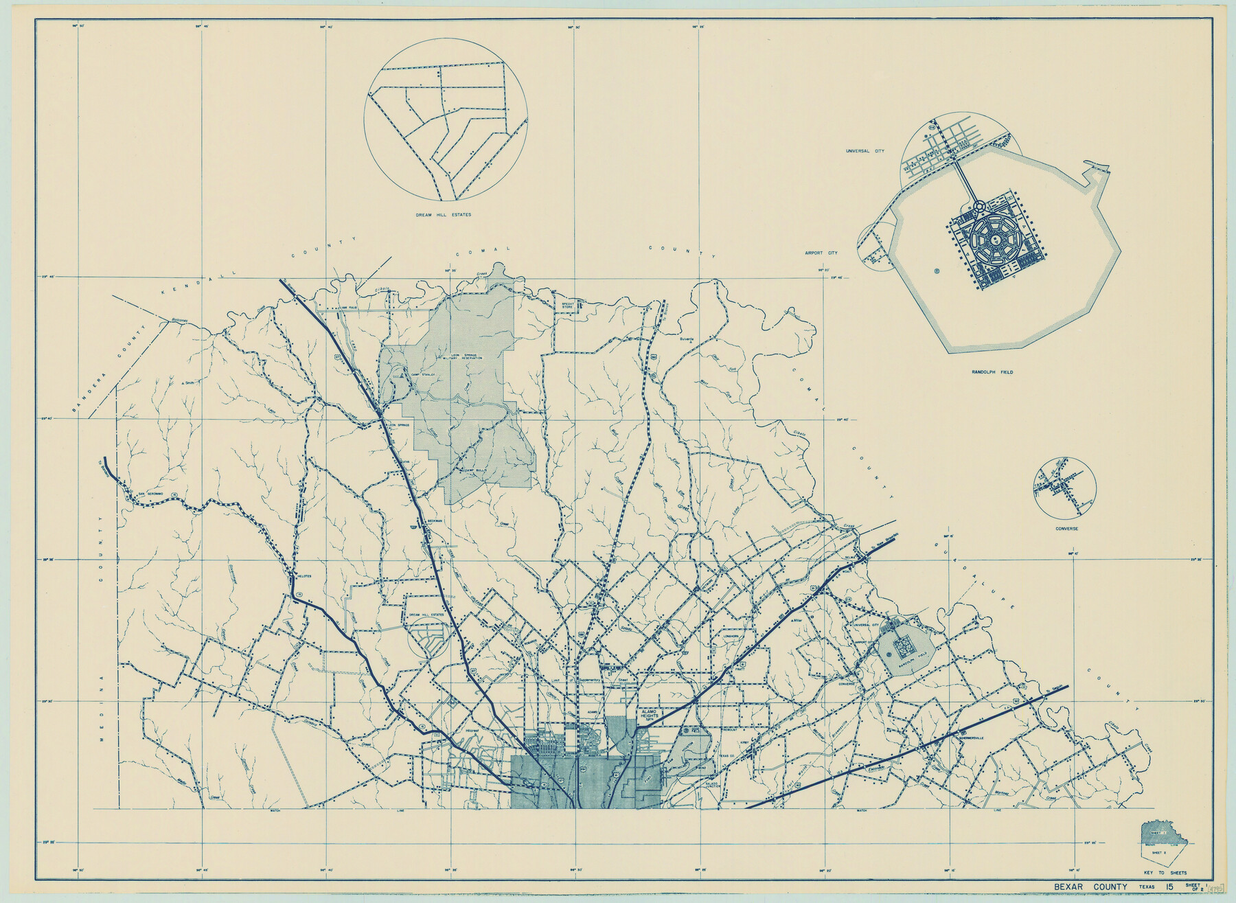 79017, General Highway Map, Bexar County, Texas, Texas State Library and Archives