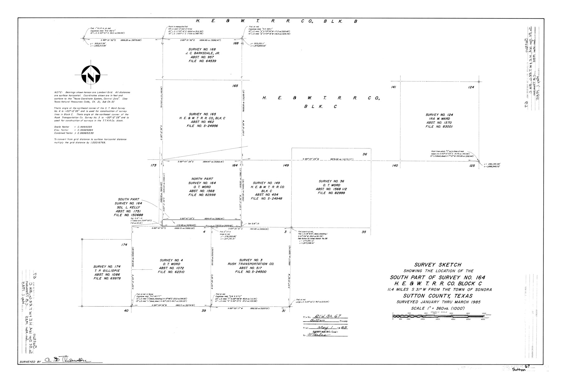 7902, Sutton County Rolled Sketch 67, General Map Collection