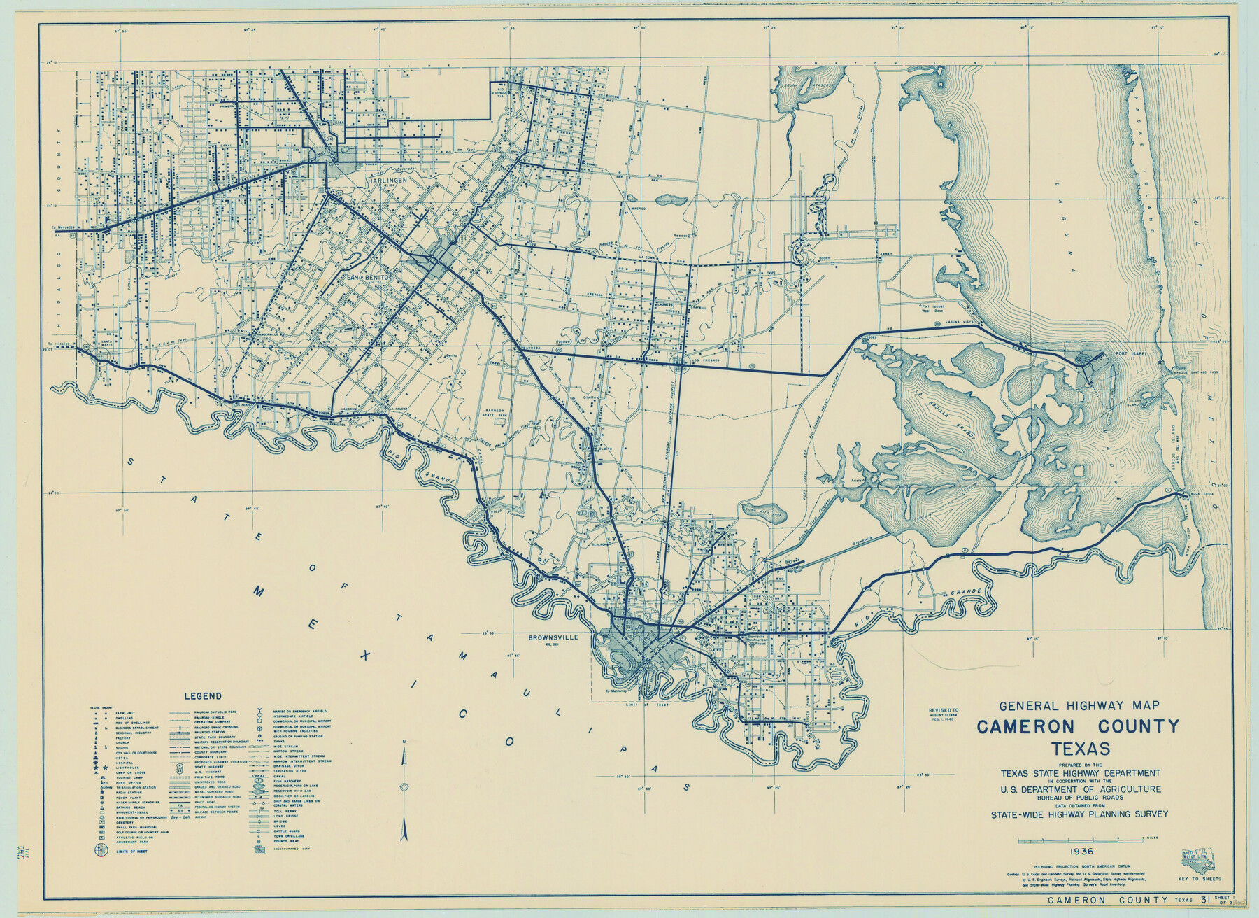79038, General Highway Map, Cameron County, Texas, Texas State Library and Archives