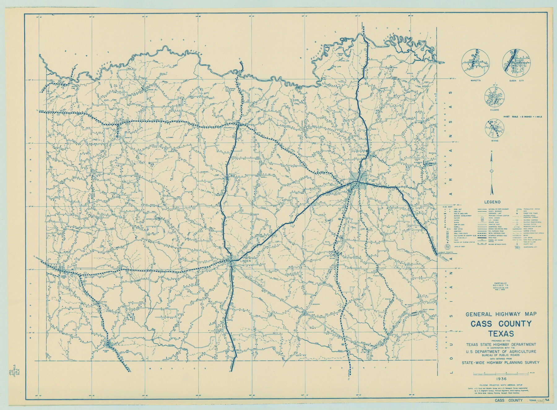 79042, General Highway Map, Cass County, Texas, Texas State Library and Archives