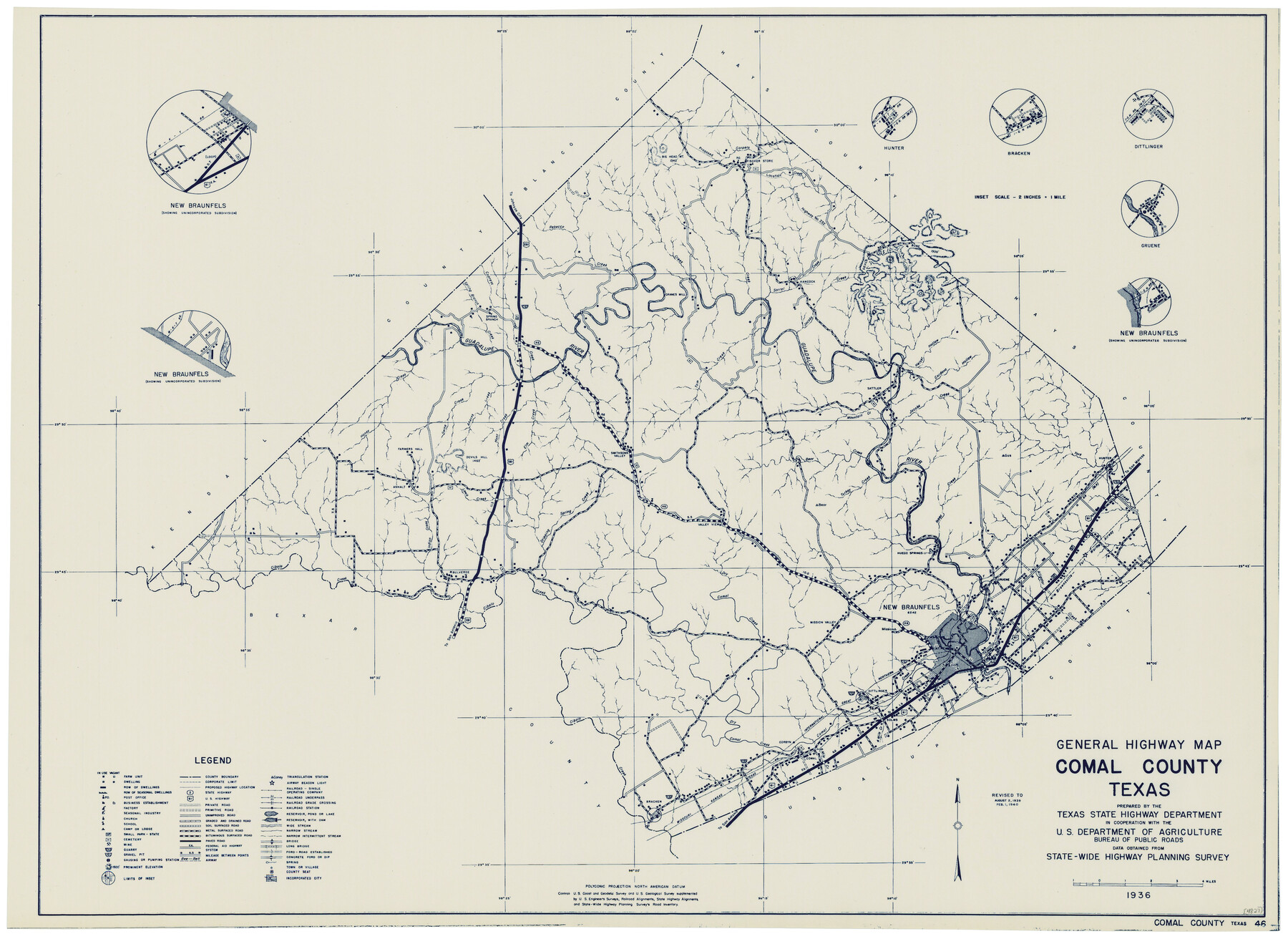 79055, General Highway Map, Comal County, Texas, Texas State Library and Archives