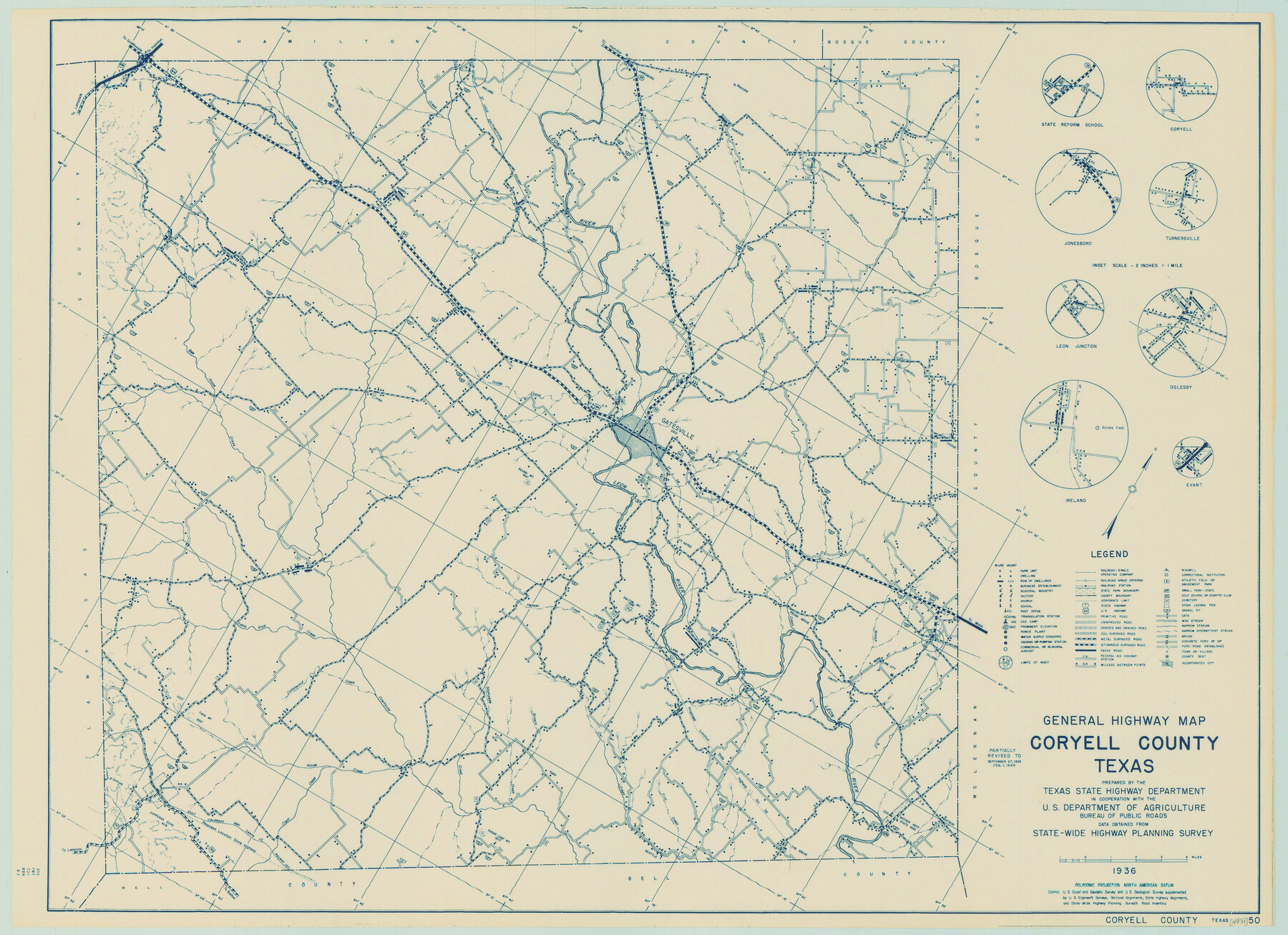 79059, General Highway Map, Coryell County, Texas, Texas State Library and Archives