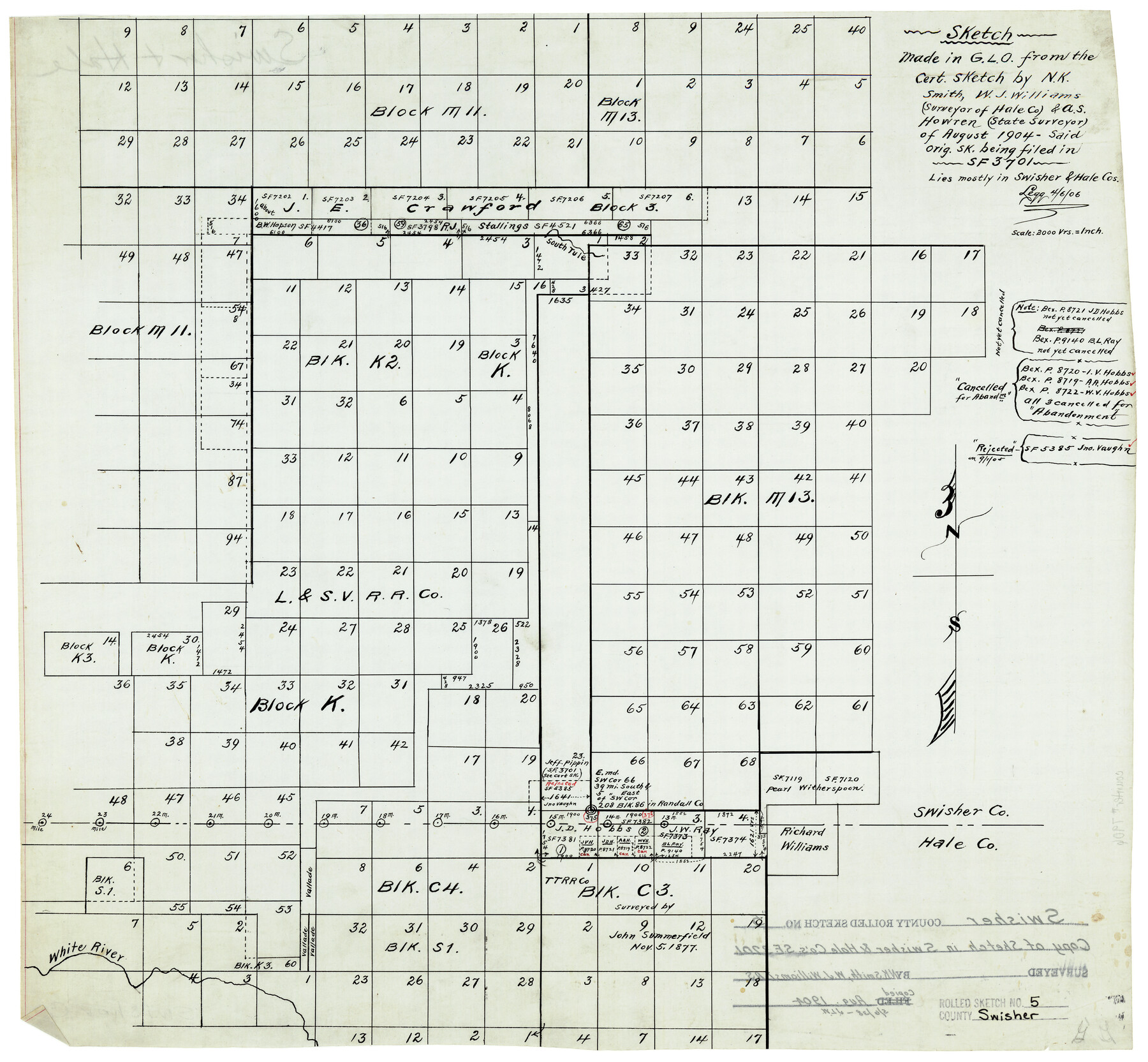7906, Swisher County Rolled Sketch 5, General Map Collection
