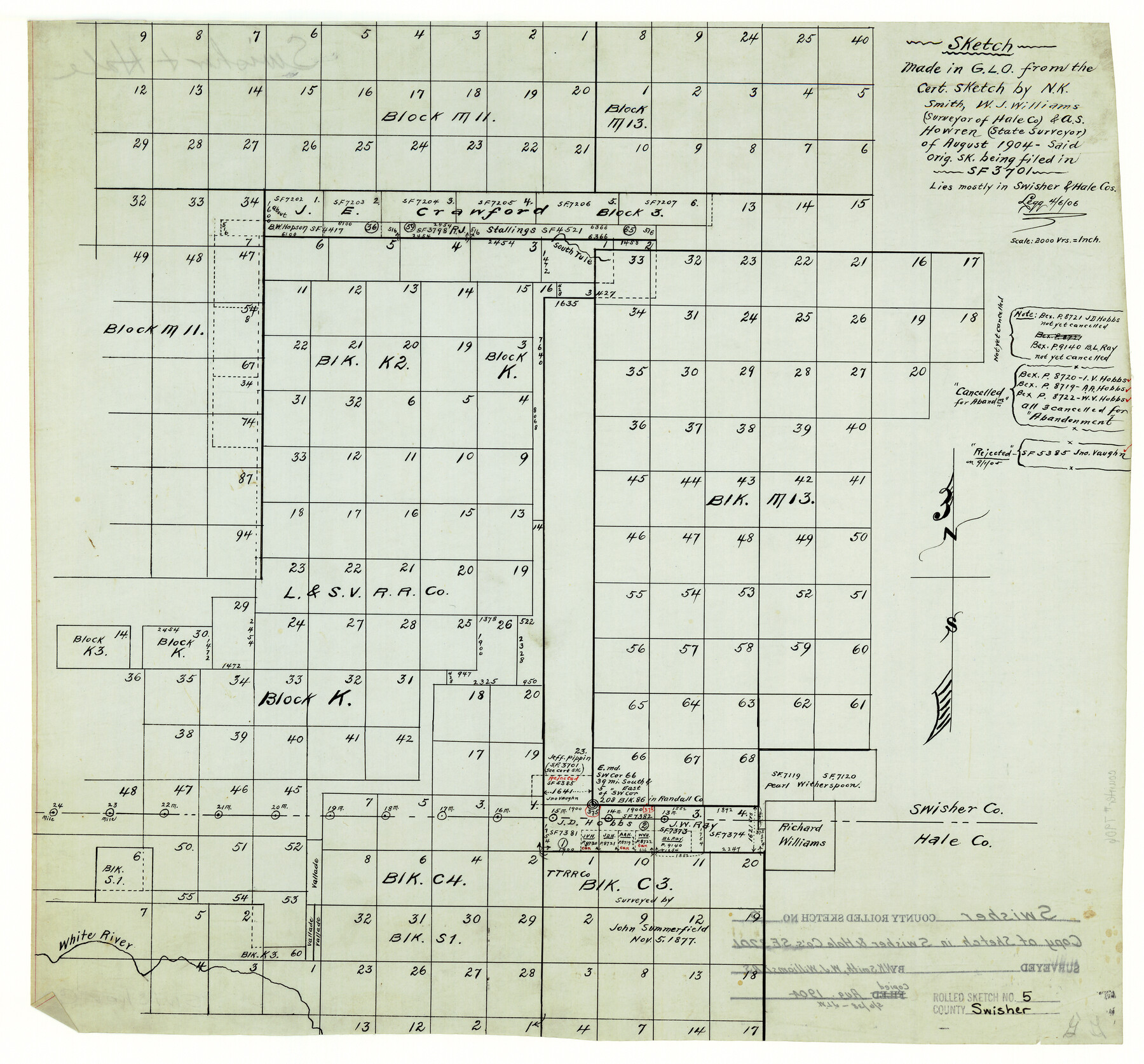 7906, Swisher County Rolled Sketch 5, General Map Collection