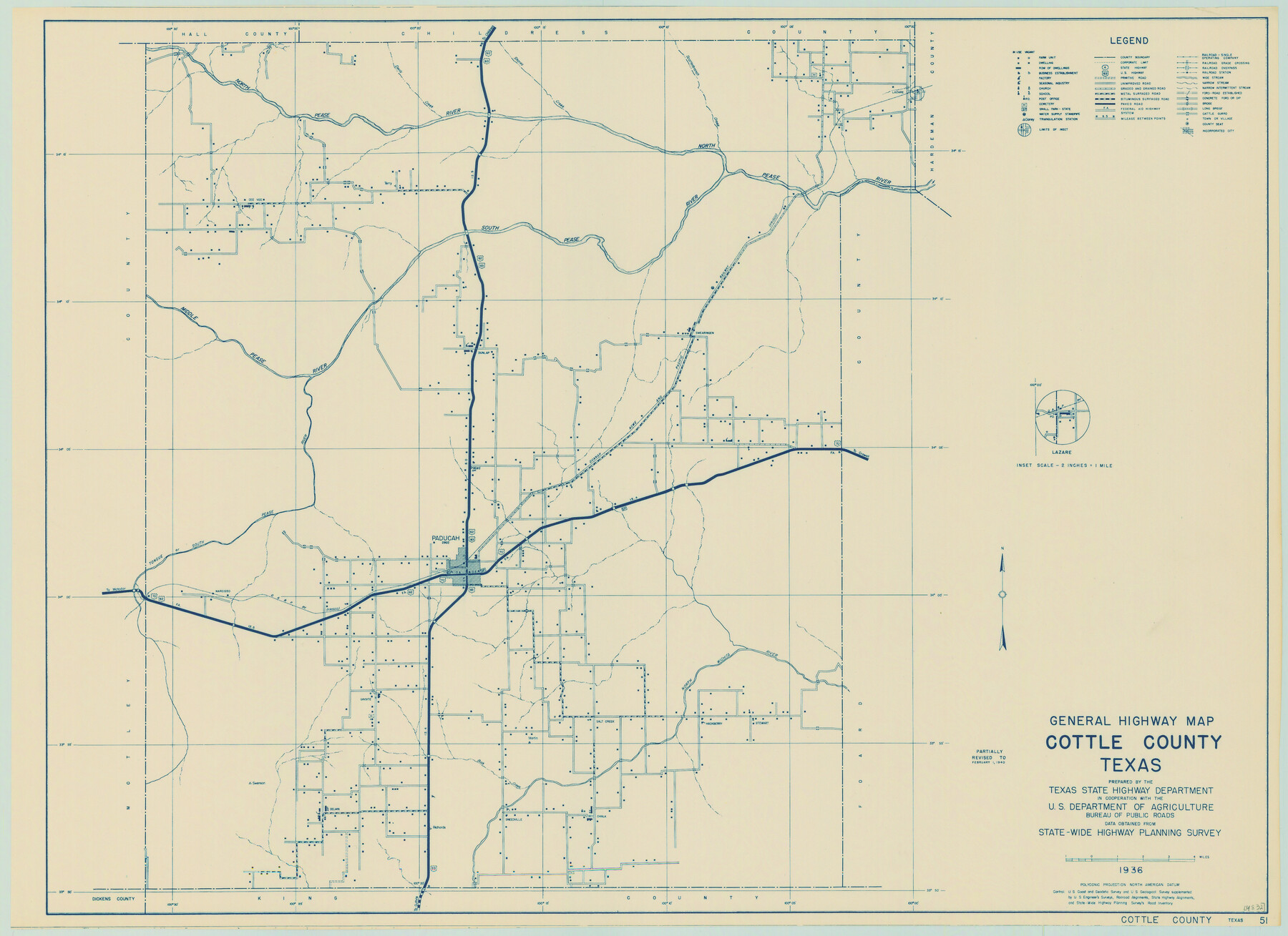 79060, General Highway Map, Cottle County, Texas, Texas State Library and Archives