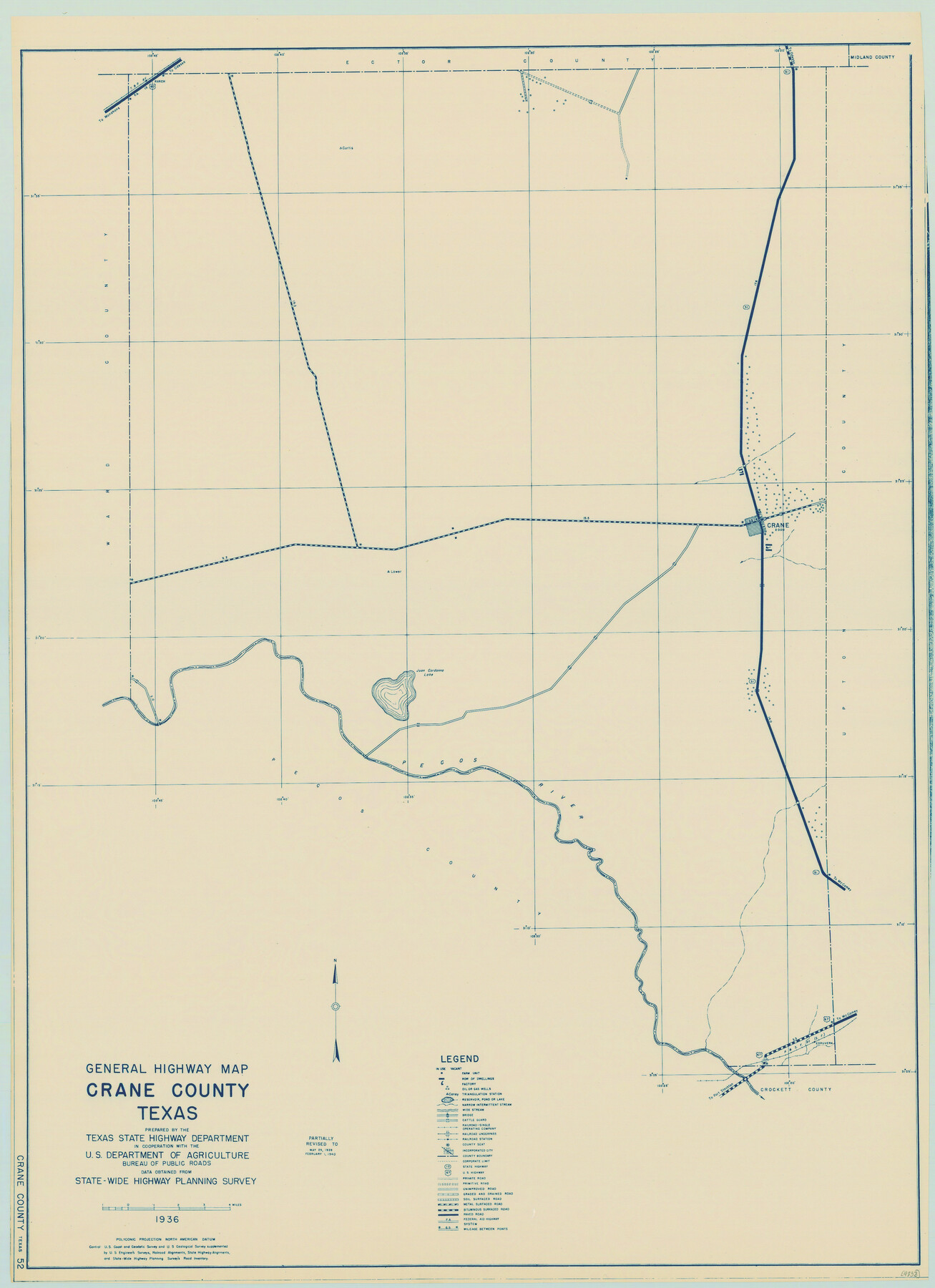 79061, General Highway Map, Crane County, Texas, Texas State Library and Archives