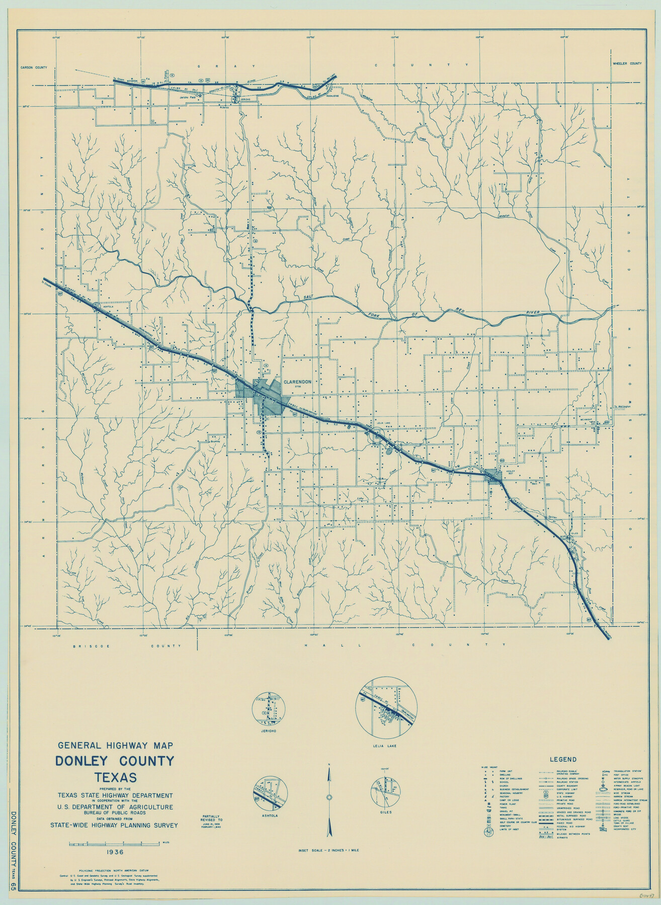 79078, General Highway Map, Donley County, Texas, Texas State Library and Archives