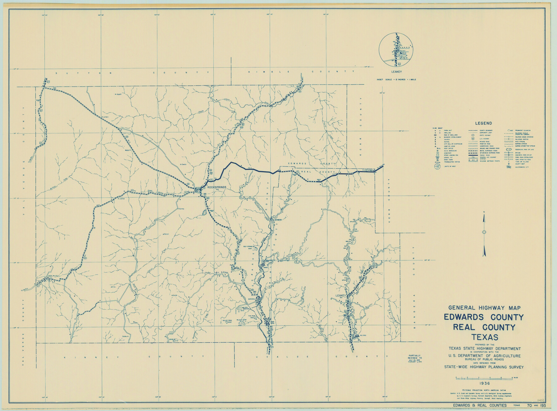 79082, General Highway Map, Edwards County, Real County, Texas, Texas State Library and Archives