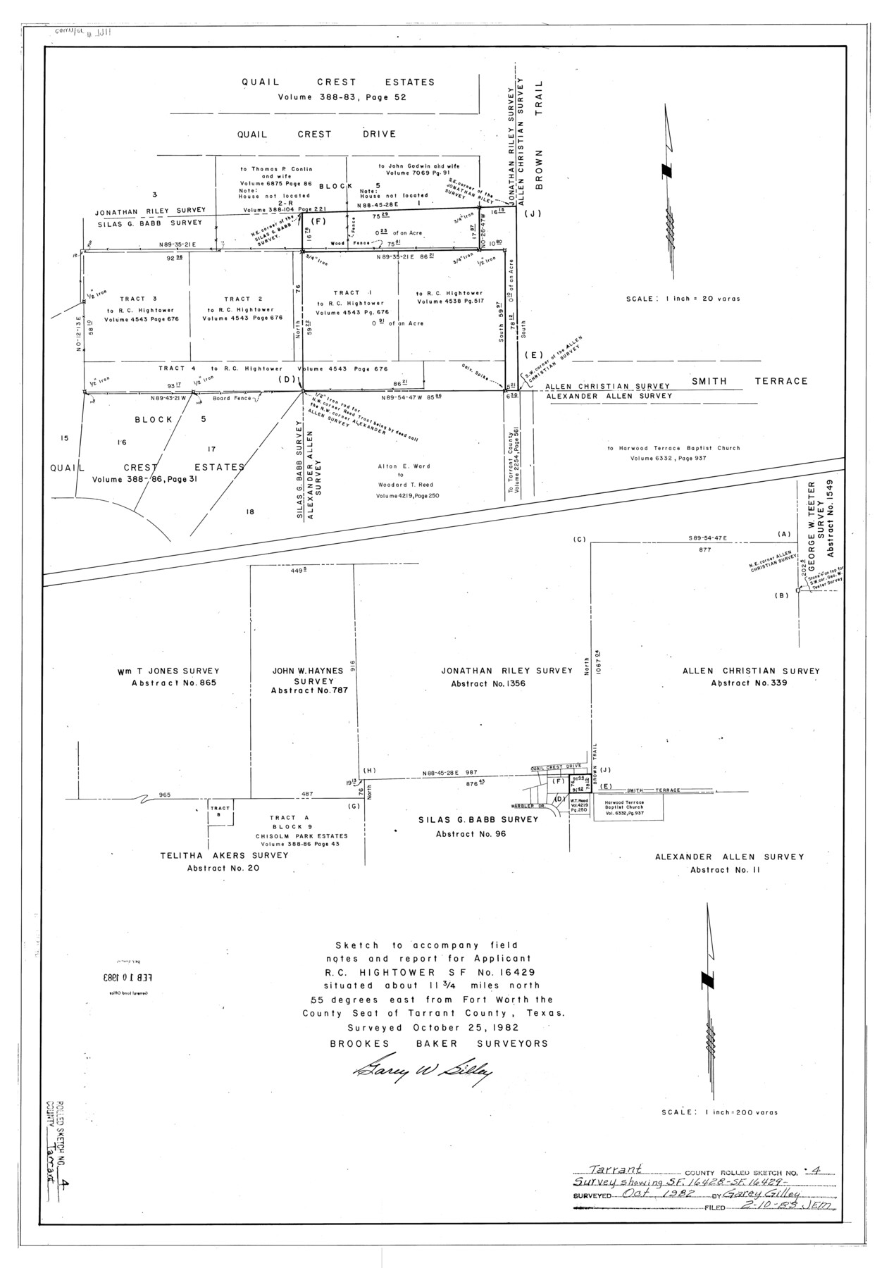 7911, Tarrant County Rolled Sketch 4, General Map Collection