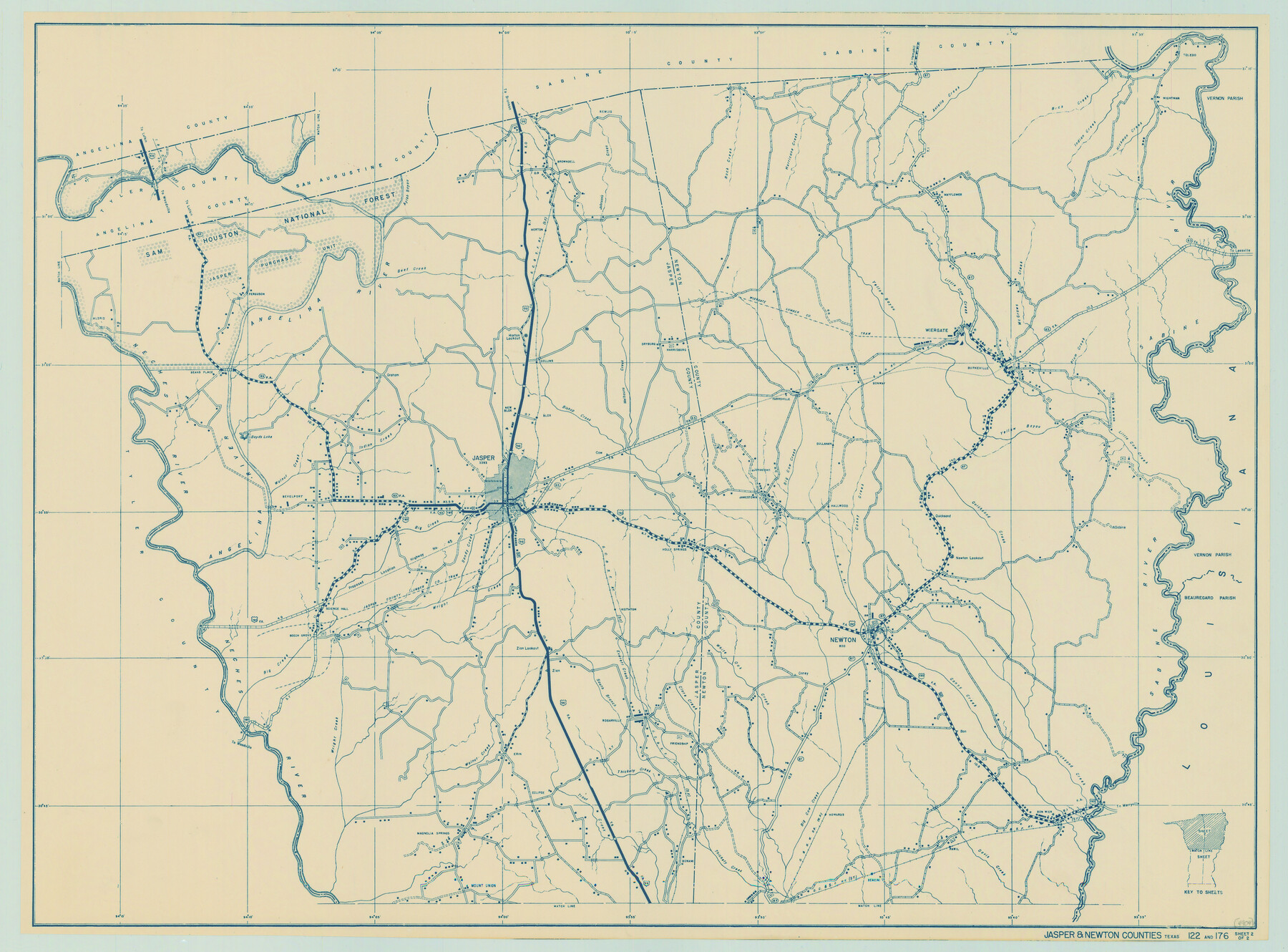 79142, General Highway Map, Jasper County, Newton County, Texas, Texas State Library and Archives